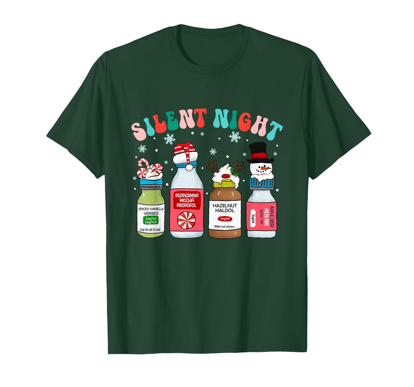 Retro Propofol Nurse Medical Merry Christmas ICU RN ER Nurse T-Shirt