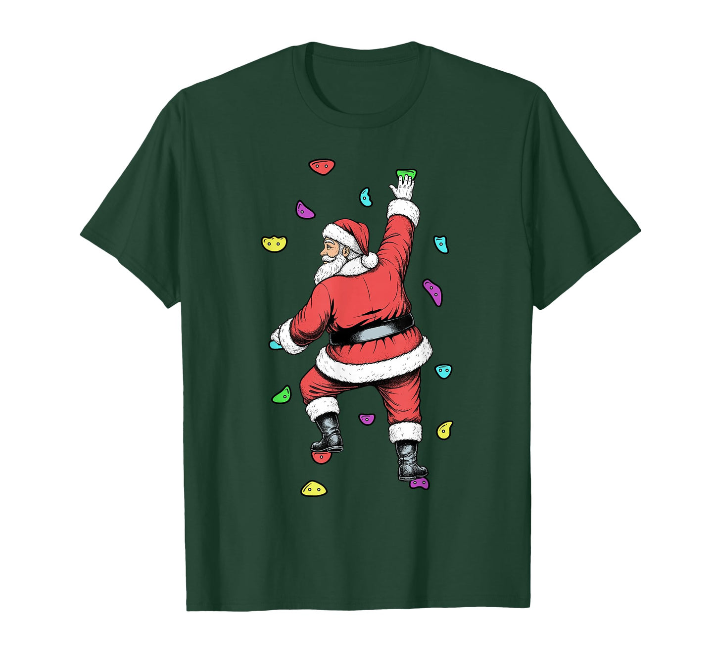 Rock Climber Indoor Wall Climbing Santa Claus Funny Climbers T-Shirt