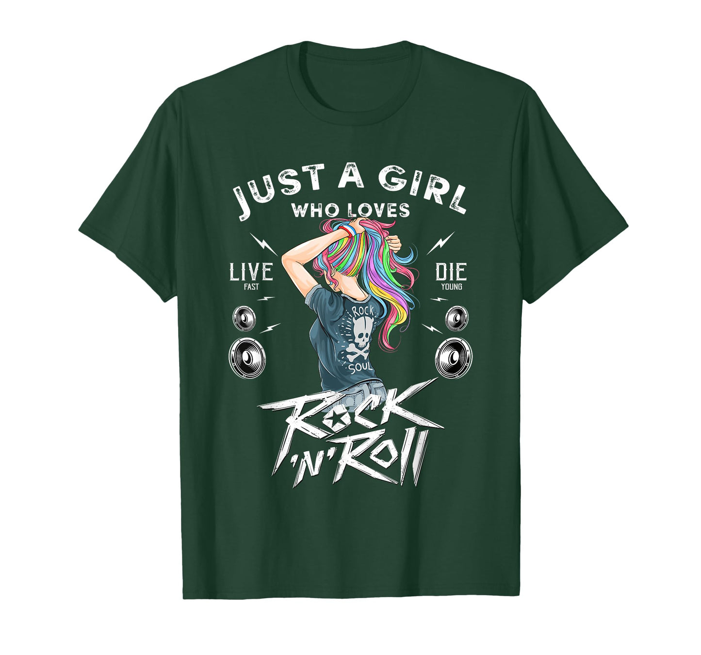 Girls Rock and Roll Music Graphic Novelty Tee & Cool Designs T-Shirt