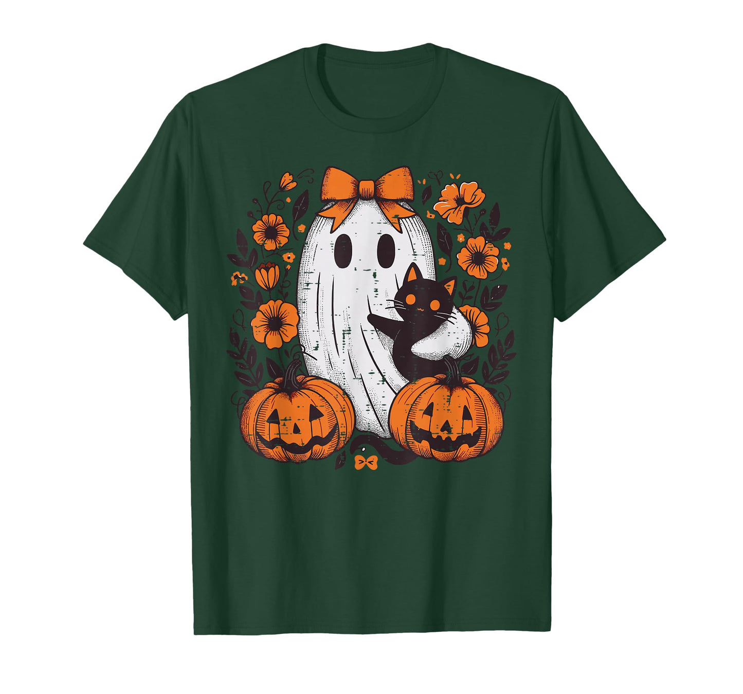 Halloween Ghost Black Cat Fall Season Women Girl Kid Toddler T-Shirt