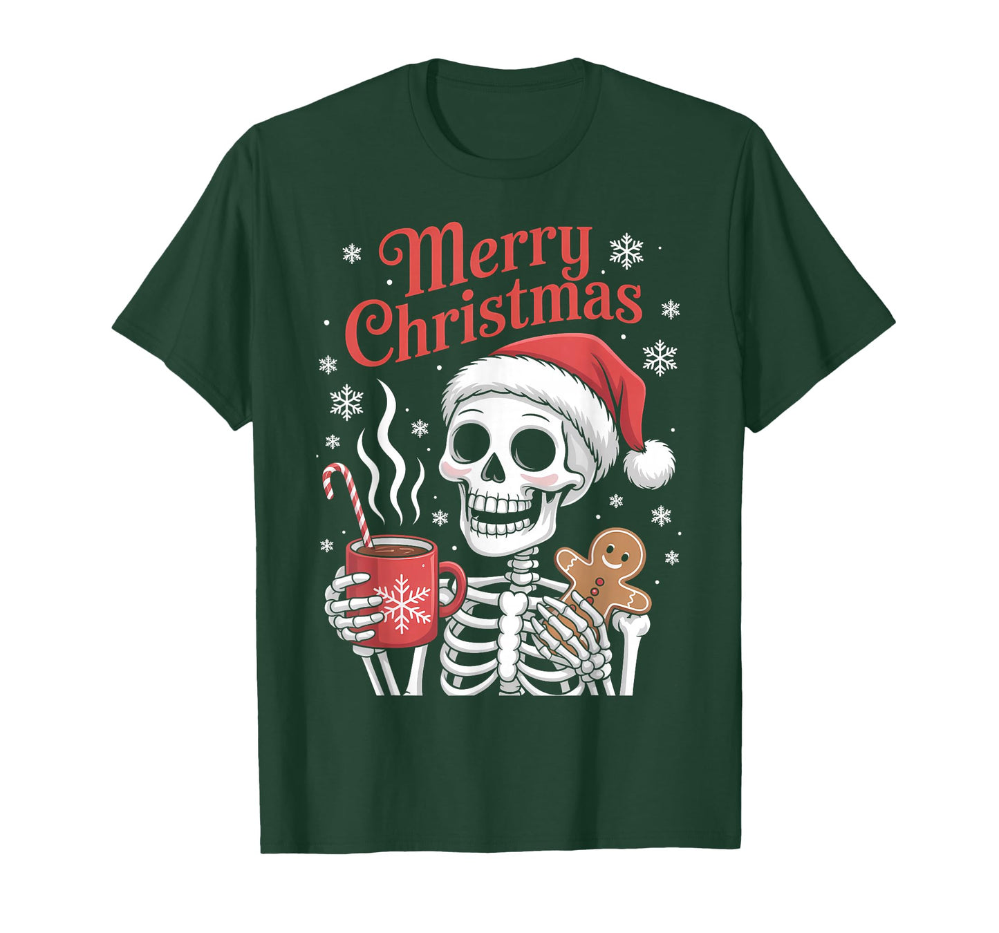Merry Christmas Skeleton Hot Chocolate Xmas Gifts Men Women T-Shirt