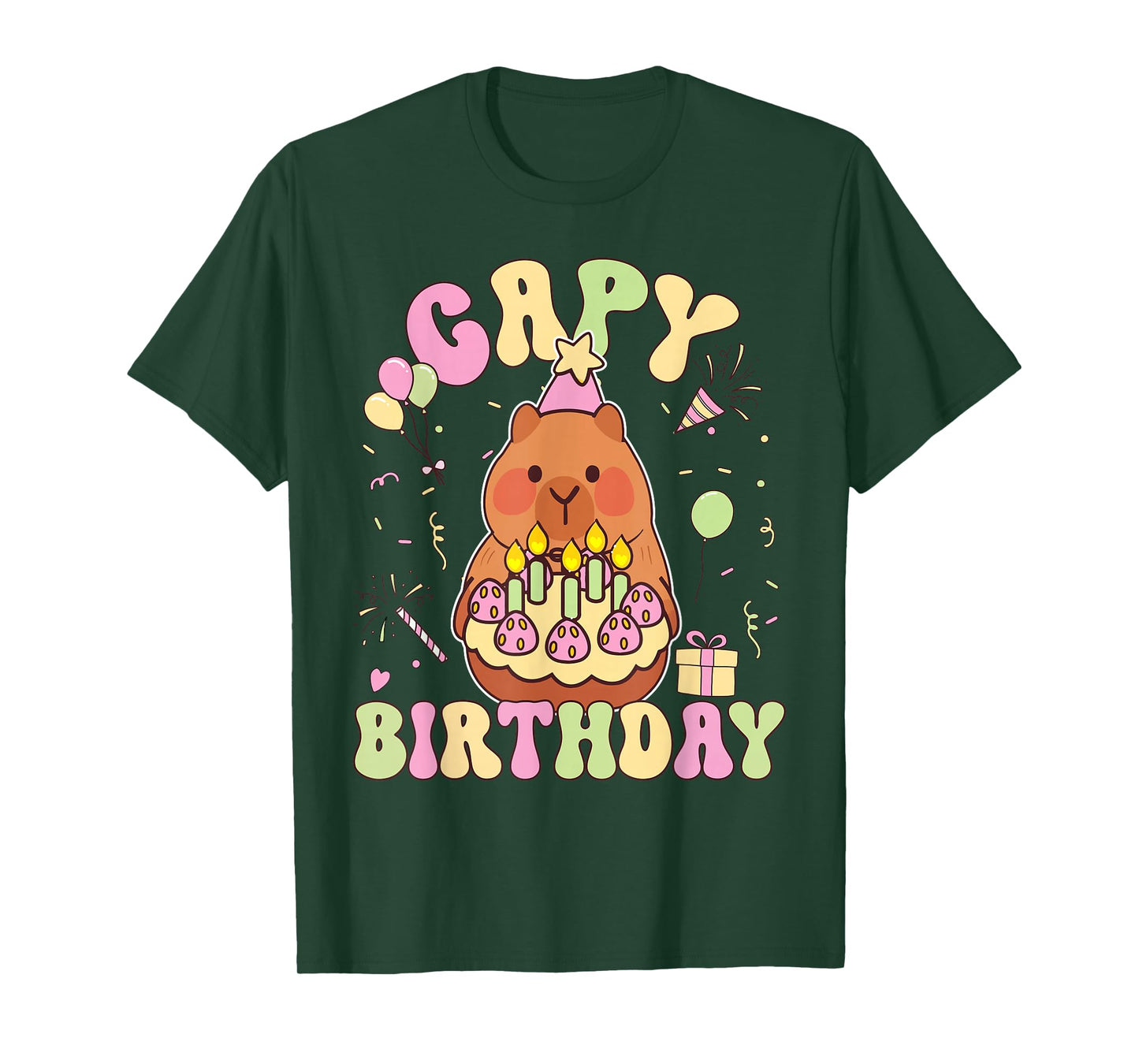 Capy Birthday Funny Capybara Animals Boys Girls Birthday T-Shirt