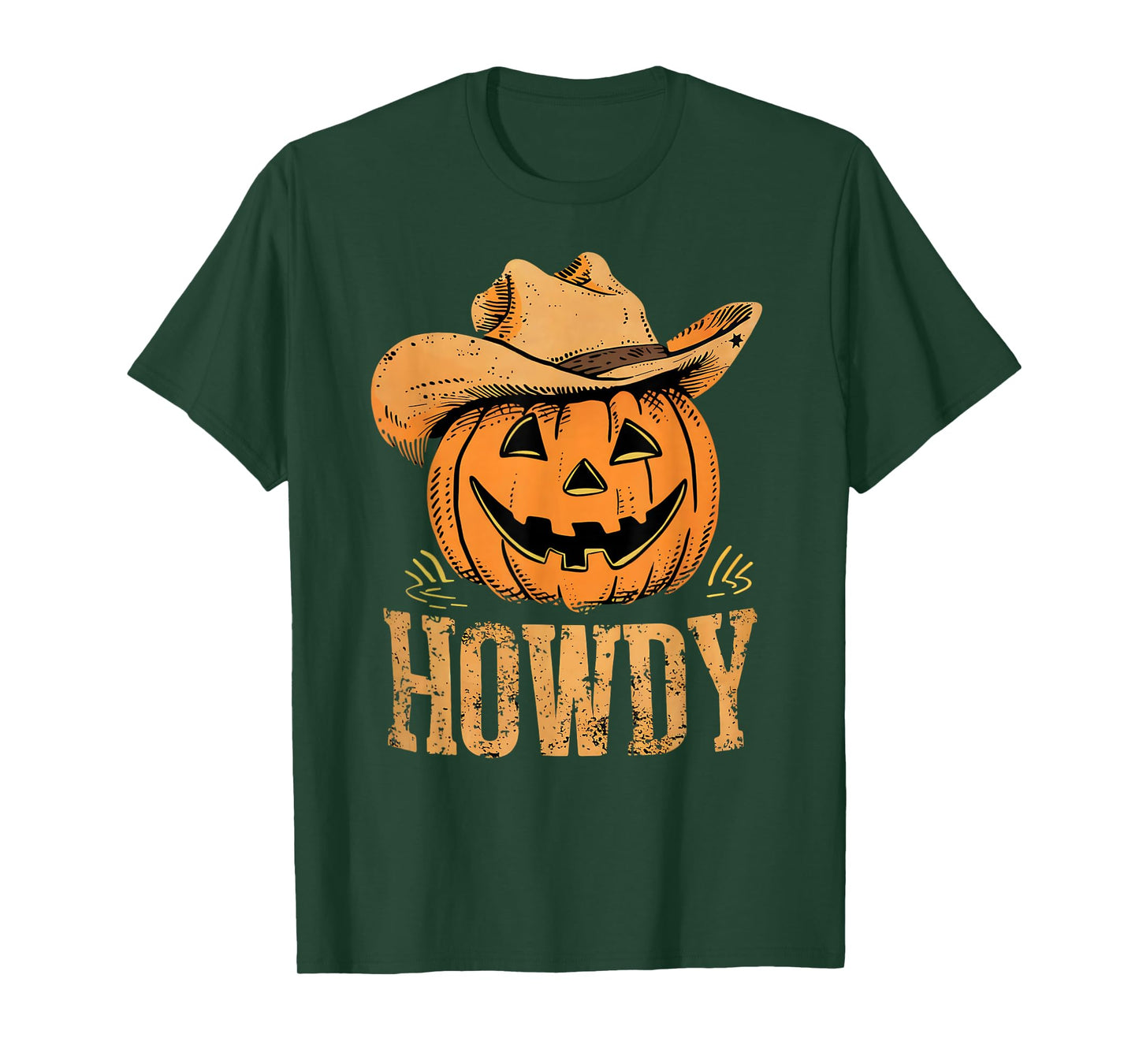 Western Rodeo Festive Cowboy Pumpkin Howdy Halloween T-Shirt