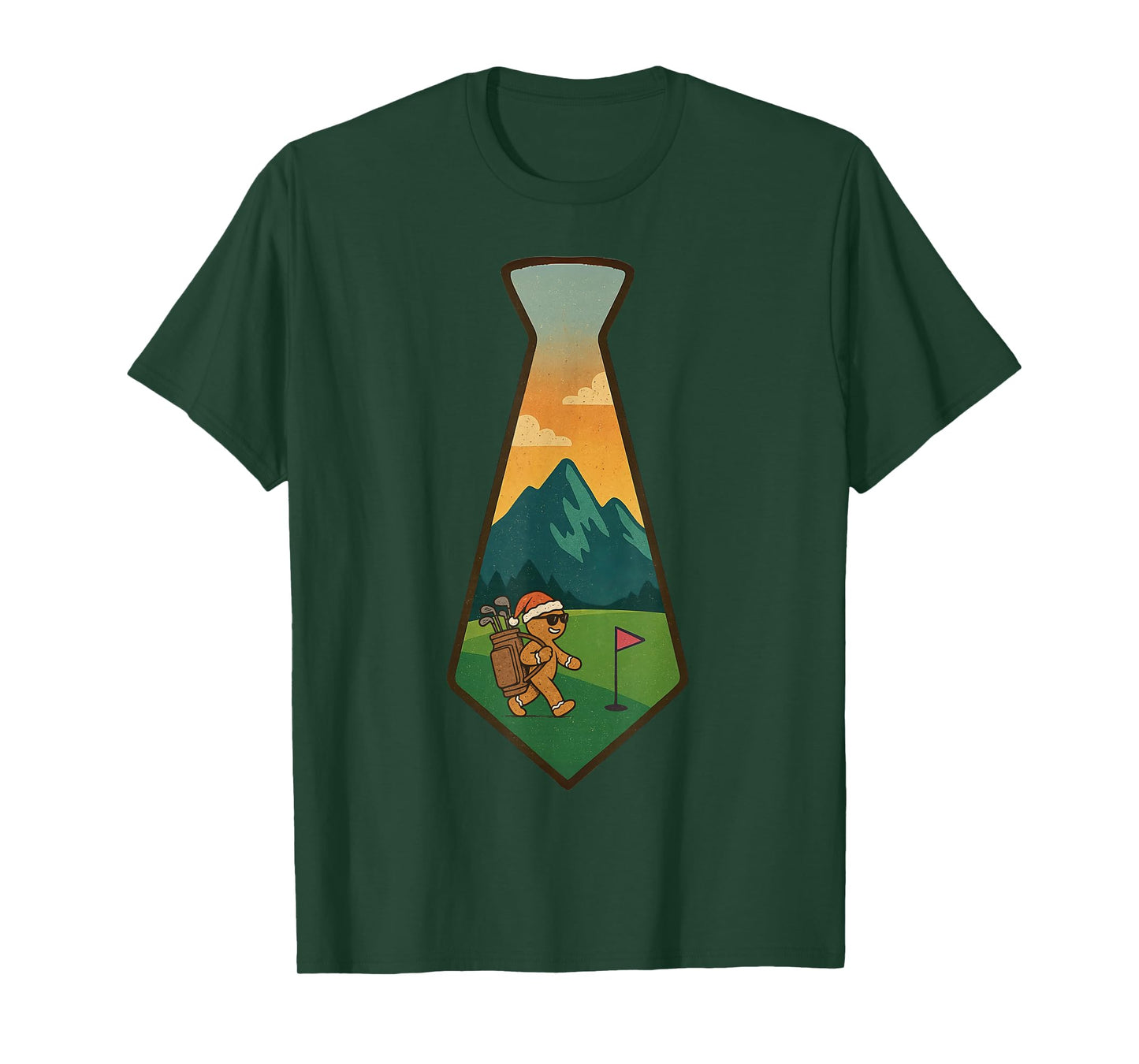 Santa Playing Golf Christmas Vintage Funny Xmas T-Shirt