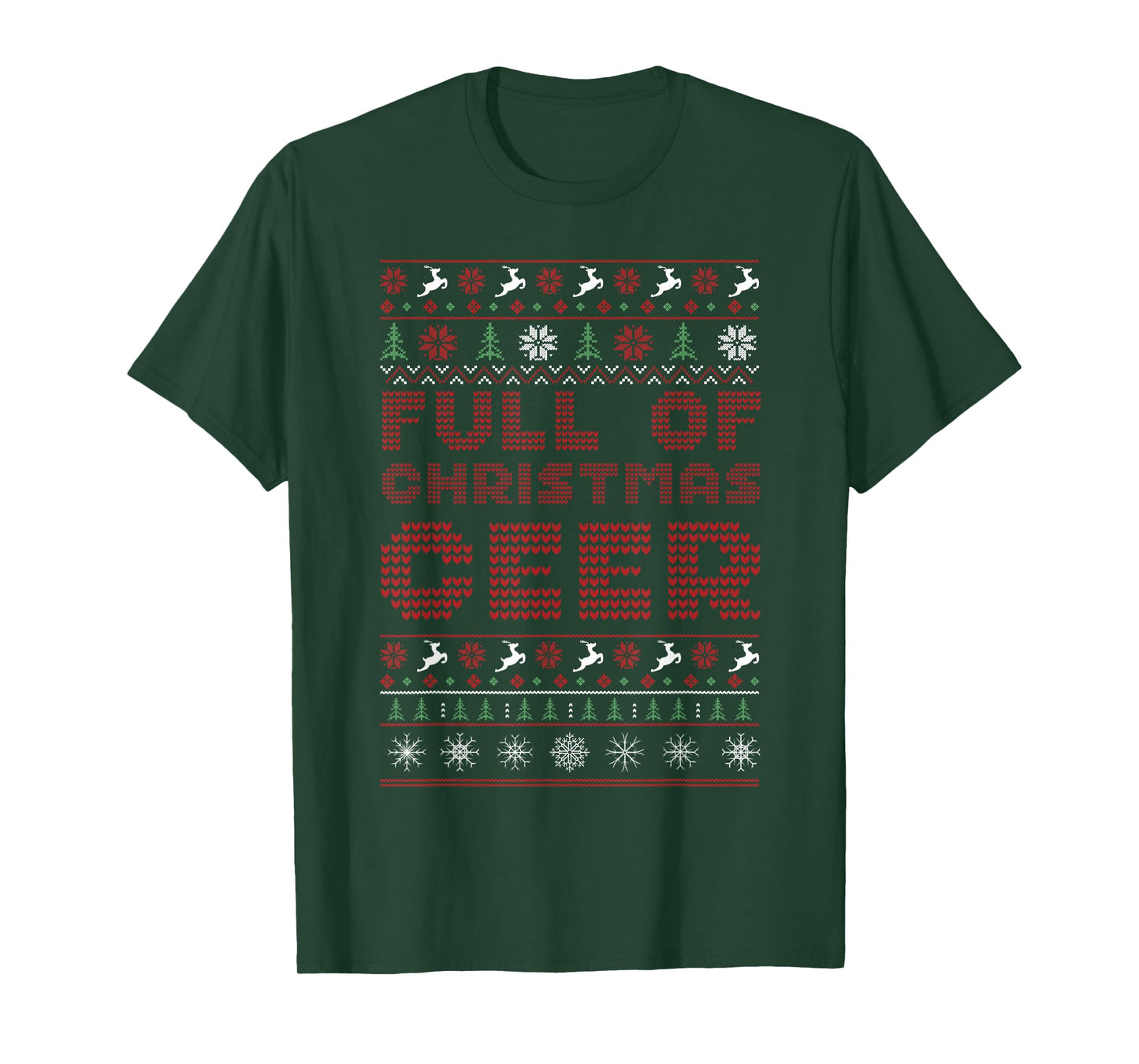 Funny Full of Christmas Cheer Beer Ugly Matching Couples T-Shirt