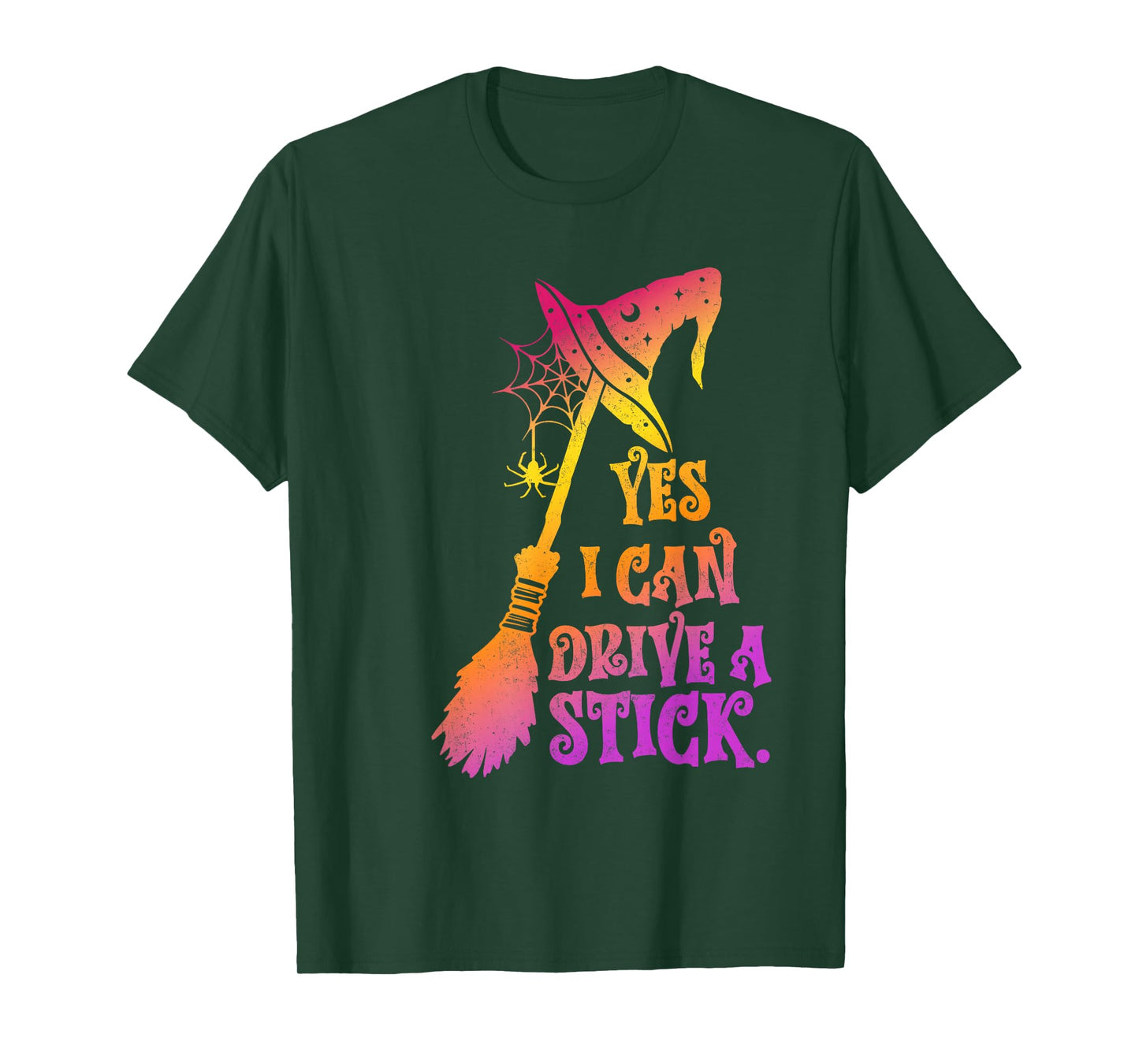 Funny Yes I Can Drive A Stick Halloween Witch T-Shirt
