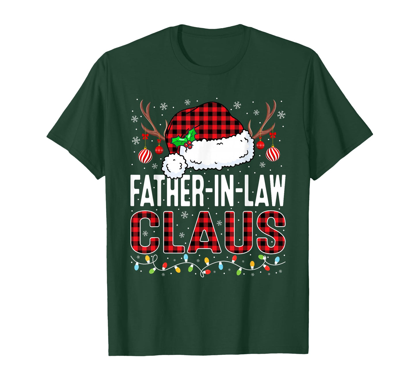 Christmas Lights Father-in-Law Claus Family Matching Pajama T-Shirt