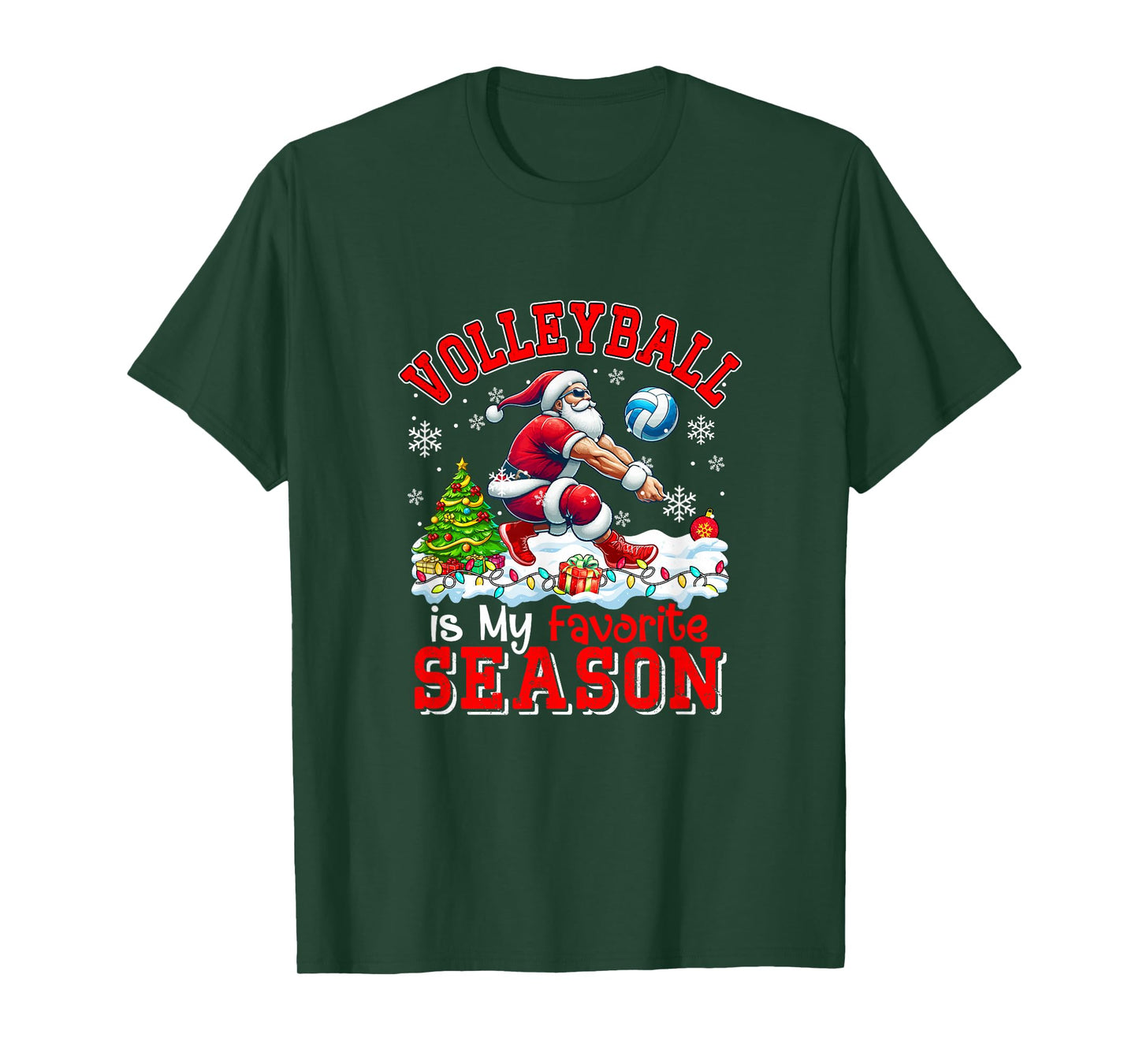 Volleyball is Favorite Season Costume Player Christmas Santa T-Shirt
