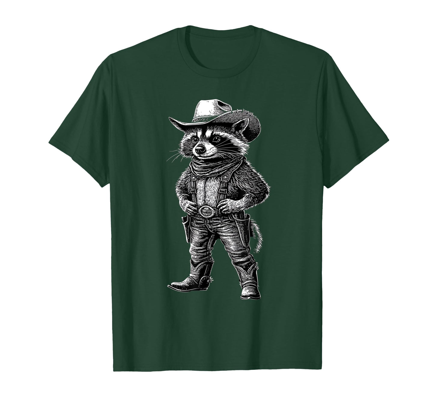 Vintage Raccoon Cowboy Cowgirl Trash Panda Western Country T-Shirt