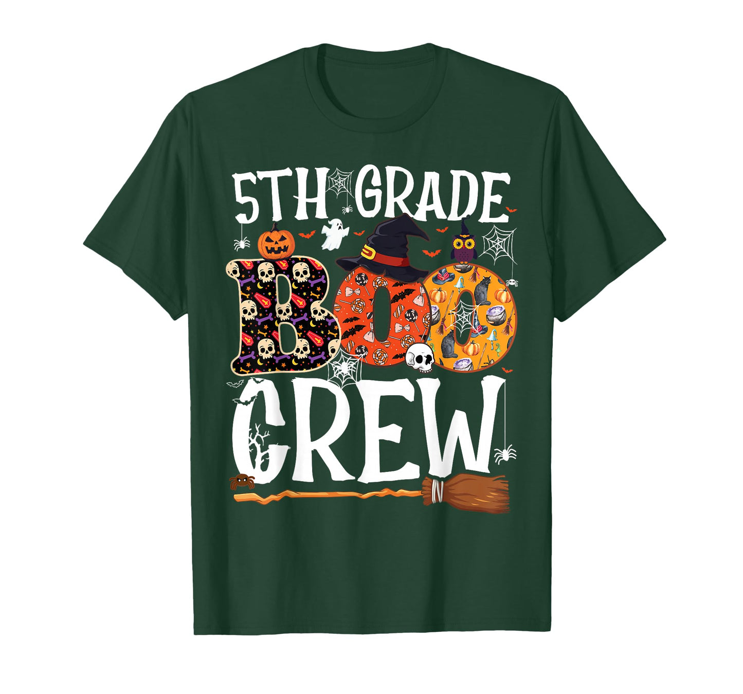 5th Grade Boo Crew Cute Ghost Halloween Teacher Student Kids T-Shirt
