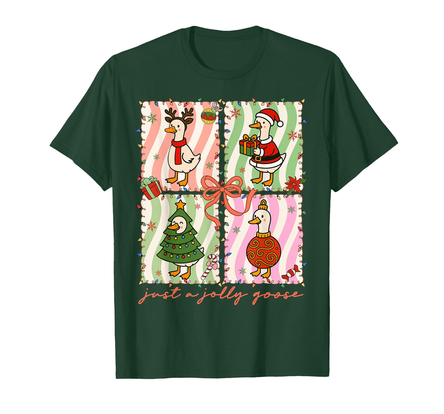 Just A Jolly Goose Christmas Silly Goose Funny Holiday T-Shirt