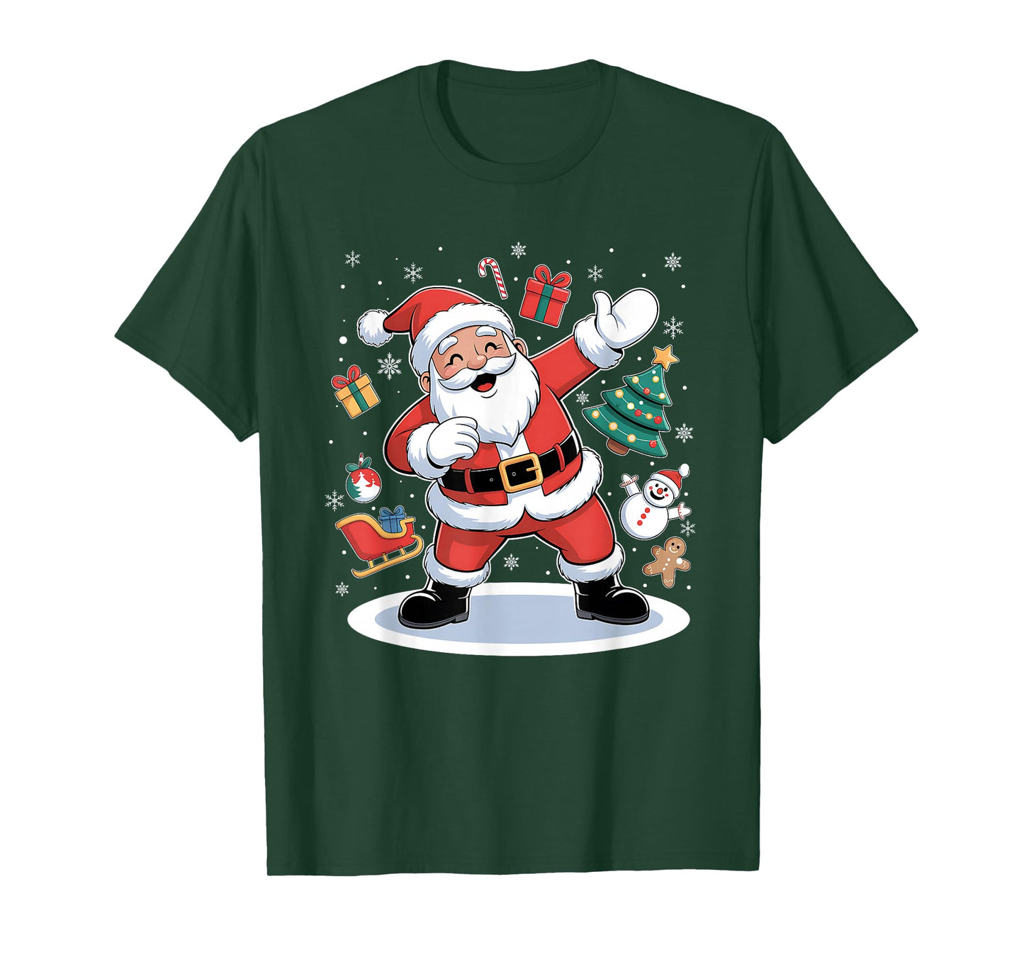 Christmas Dabbing Santa Claus Xmas Lights Kids Boys T-Shirt
