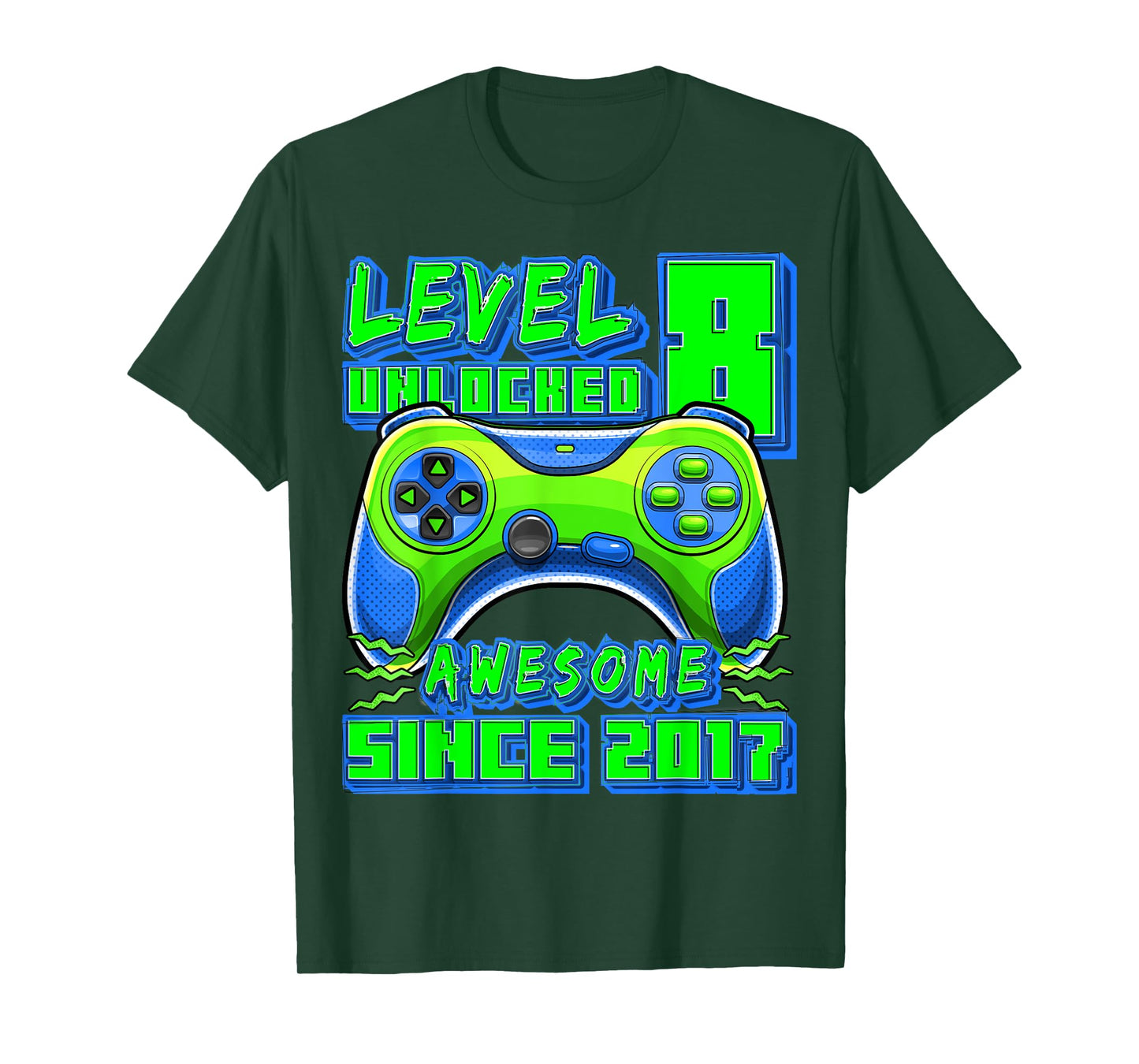 8th Birthday Boy Level 8 Gamer 8 Year Video Game Party T-Shirt