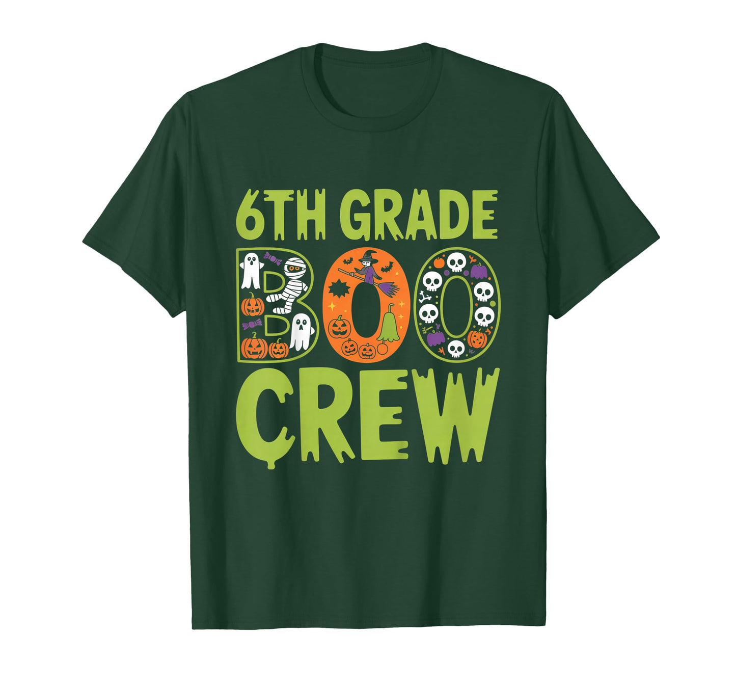 6th Grade Boo Crew Halloween Matching Outfit Kids Teachers T-Shirt