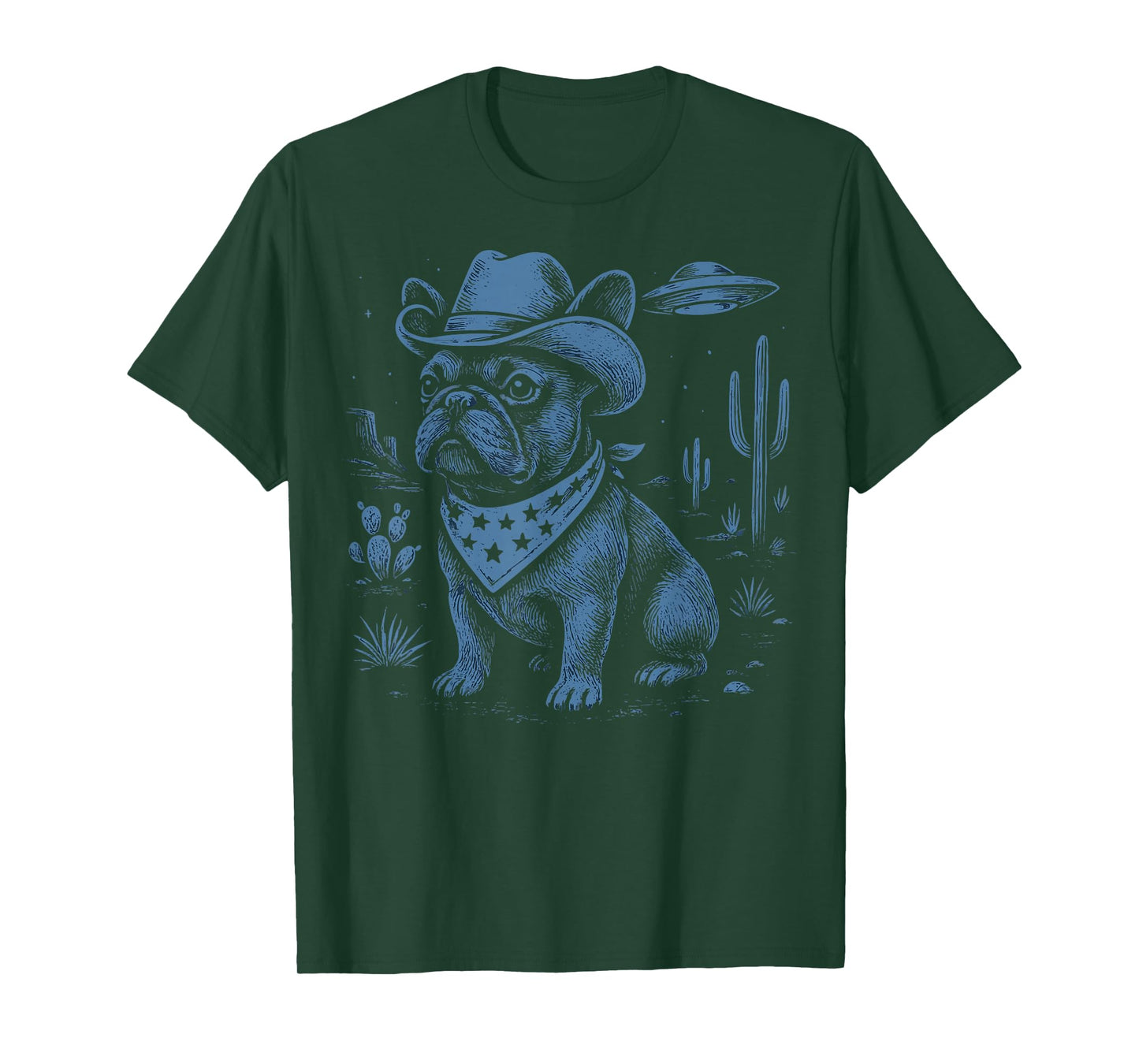French Bulldog Cowboy UFO T-Shirt
