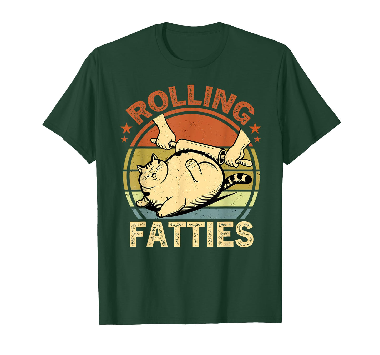 Rolling Fatties Cat Funny Cat Lover Kitty Cat Men Women Boys T-Shirt