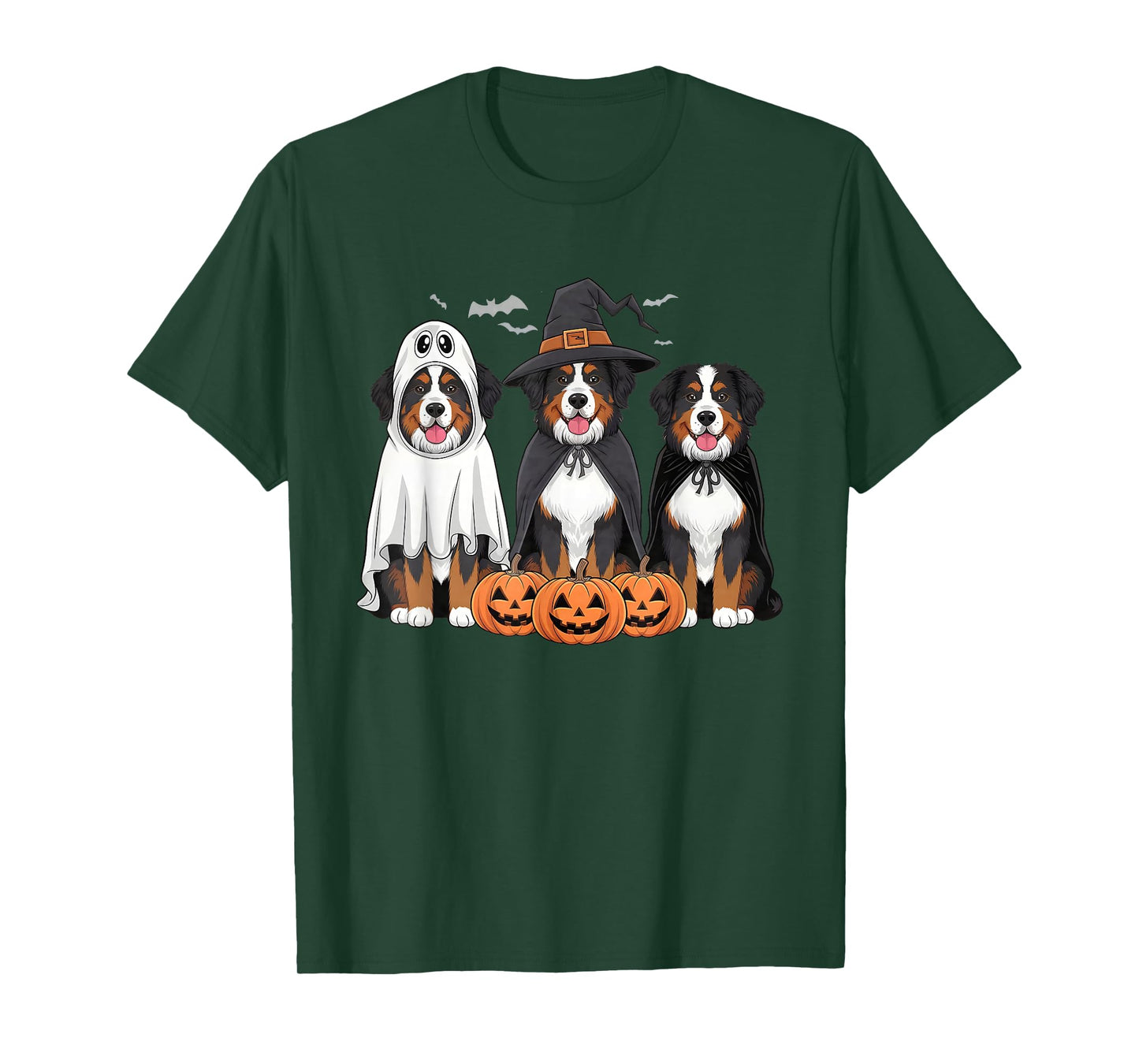 Retro Spooky Bernese Mountain Ghost Dog Lover Halloween T-Shirt