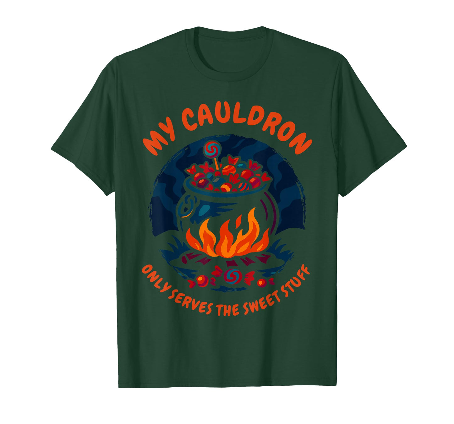 Cauldron Only Serves Sweet Stuff Halloween Spooky Haunted T-Shirt