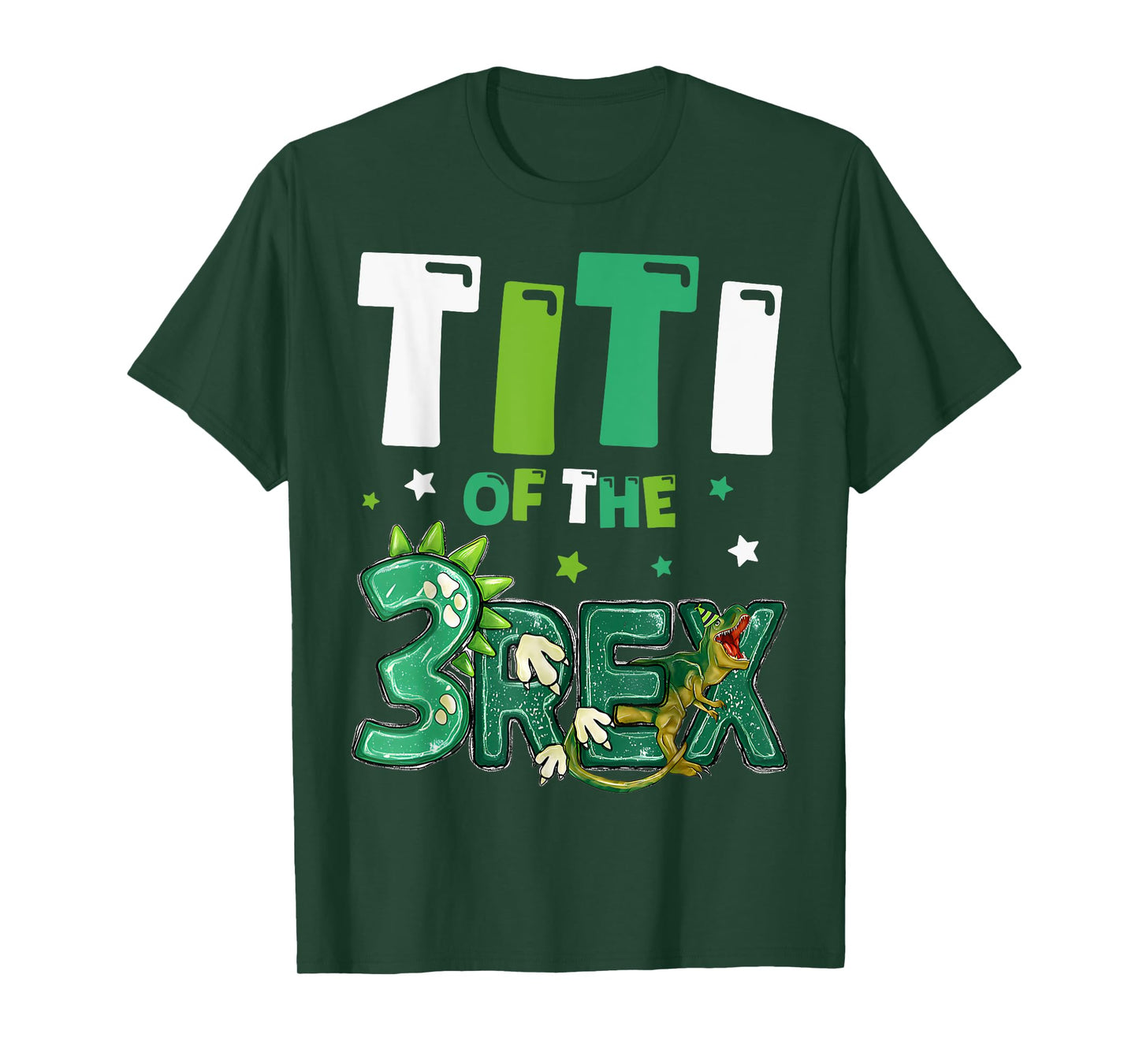 Titi of the Three Rex Birthday Dinosaur Family Matching T-Shirt