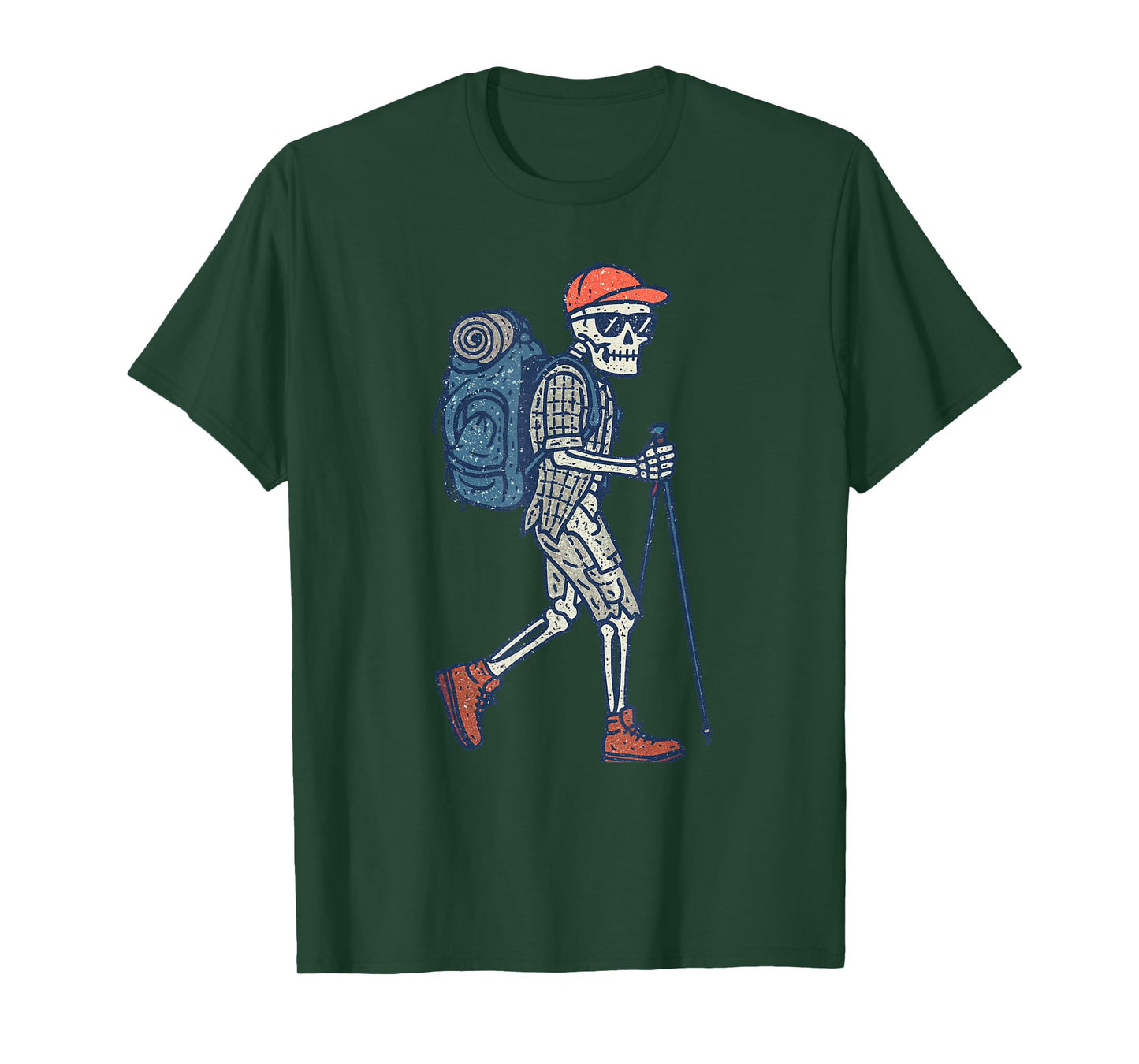 Vintage Halloween Skeleton Hiking Funny Spooky Costume T-Shirt