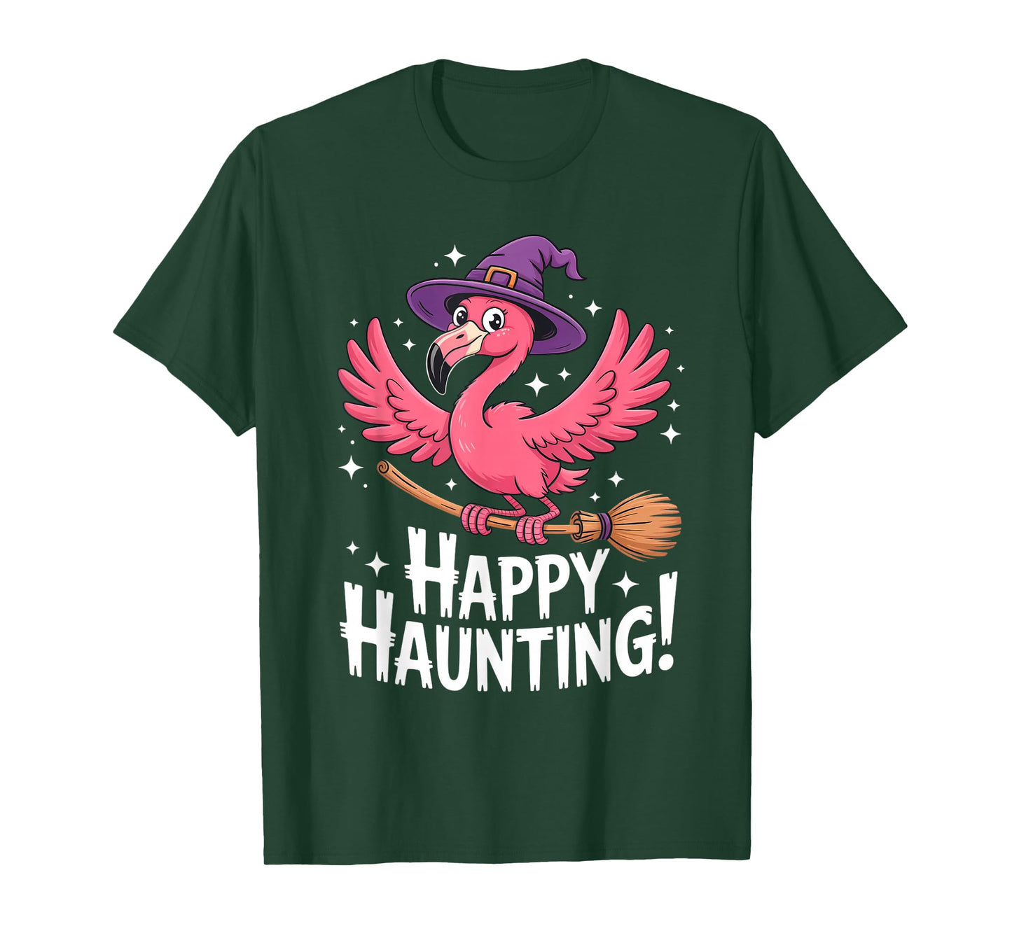 Halloween Flamingo Lover Witch Women Kids Girls Teen T-Shirt