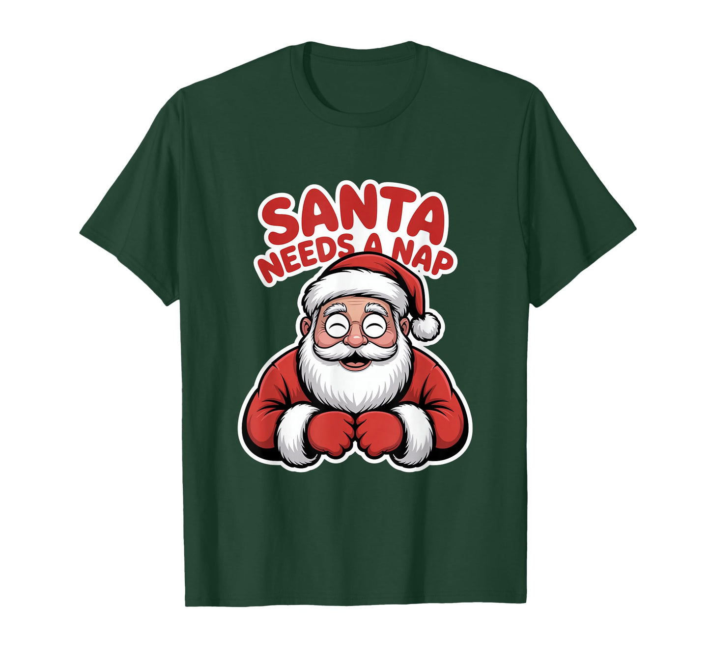 Santa Needs A Nap Funny Christmas Holiday Humor T-Shirt