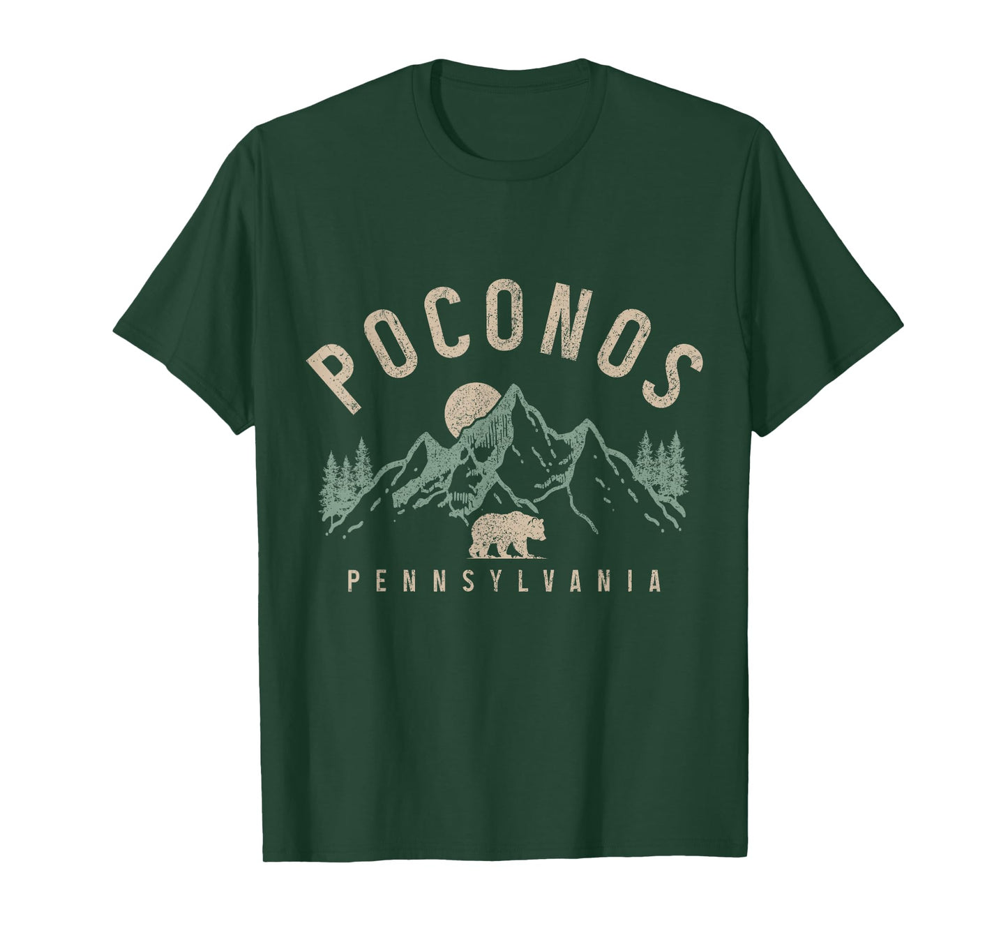 Poconos Pennsylvania Mountains Bear Nature Lover Vintage T-Shirt