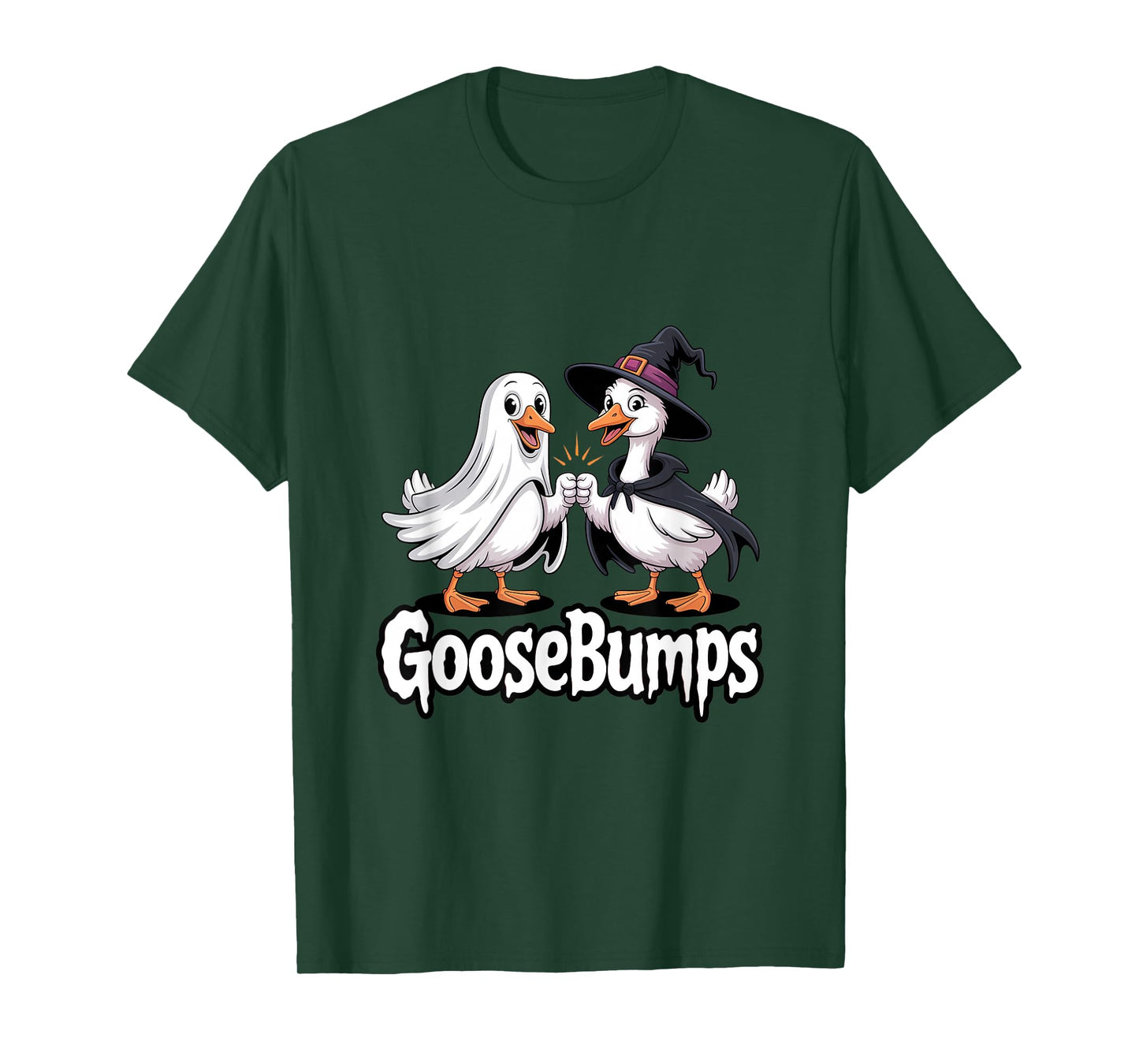Goosebumps Funny Halloween Goose Costume Ghost and Witch T-Shirt