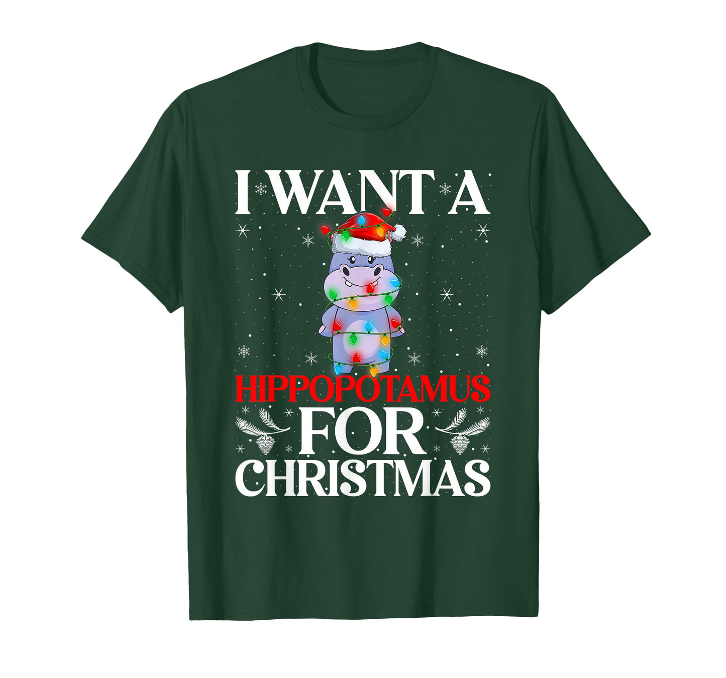 I Want A Hippopotamus for Christmas Hippo Xmas Girl Kid Boys T-Shirt