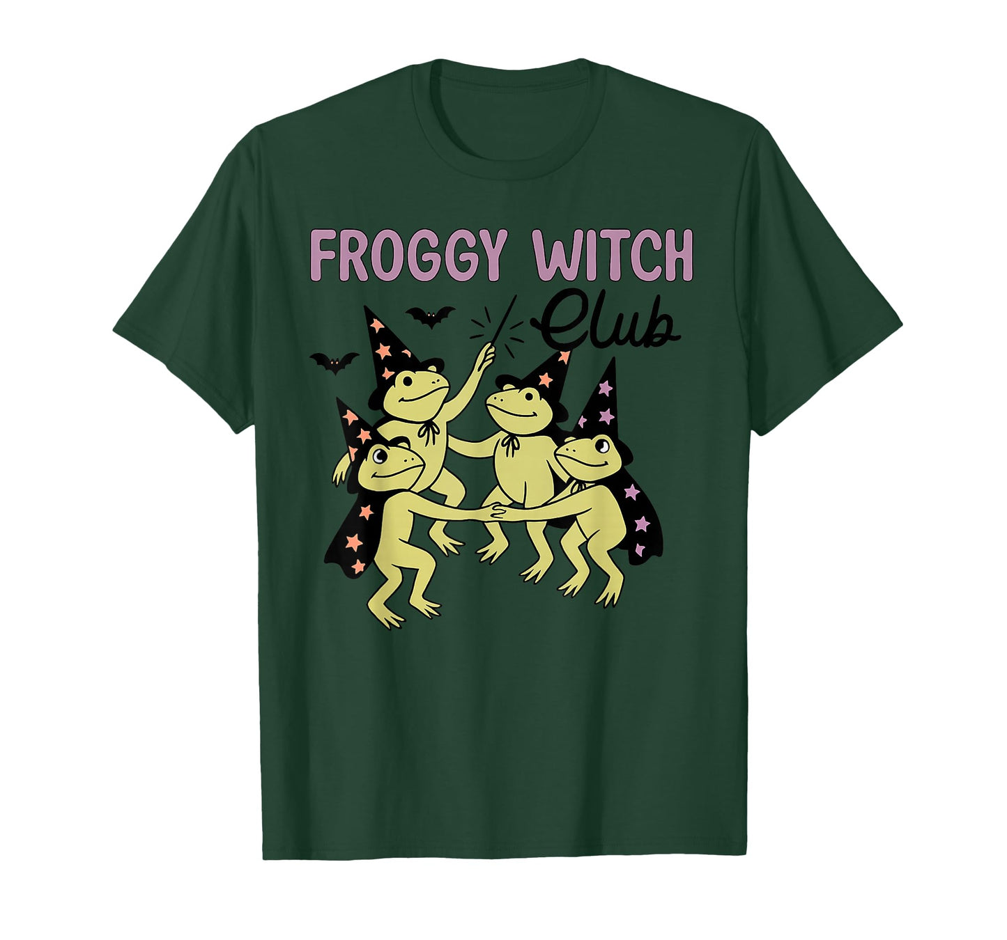 Halloween Froggy Witch Club Frog Lover Art T-Shirt