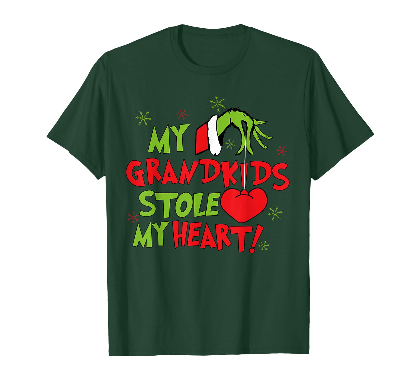 My Grandkids Stole My Heart Christmas Holiday Grandma Pajama T-Shirt