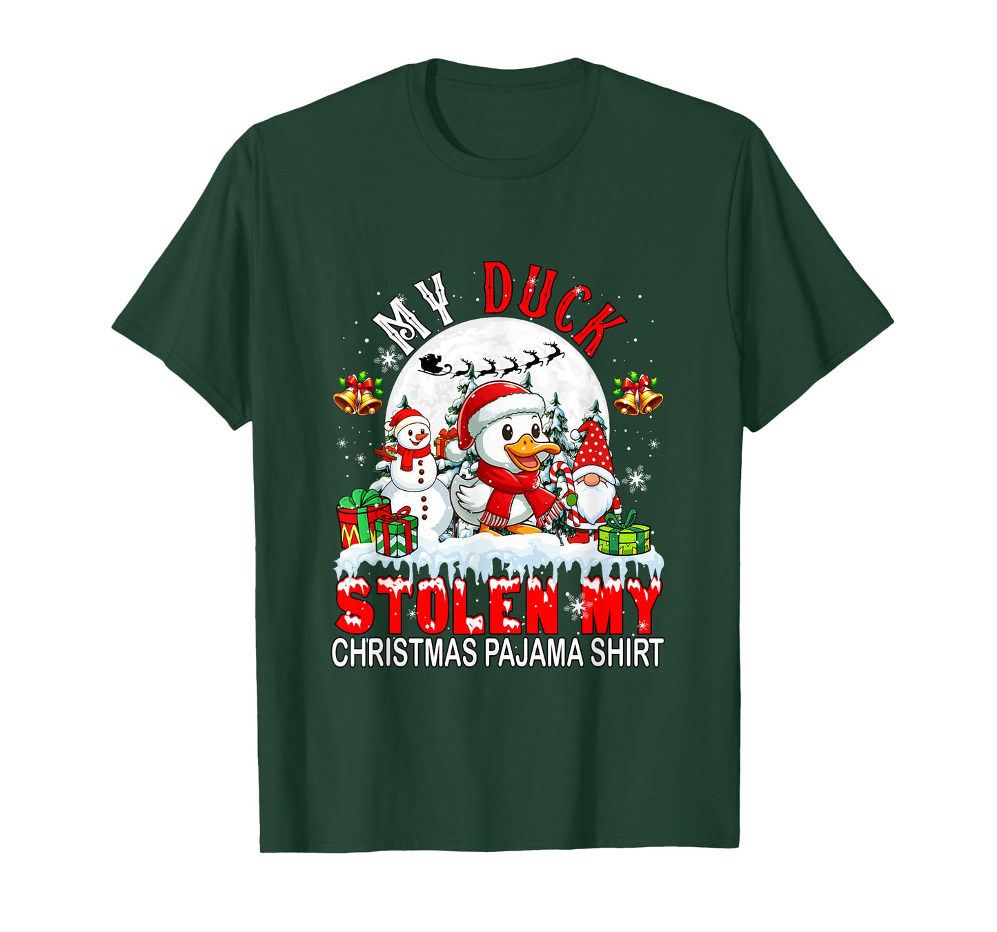 My Duck Stolen My Christmas Pajama Shirt Santa Farmer Owner T-Shirt