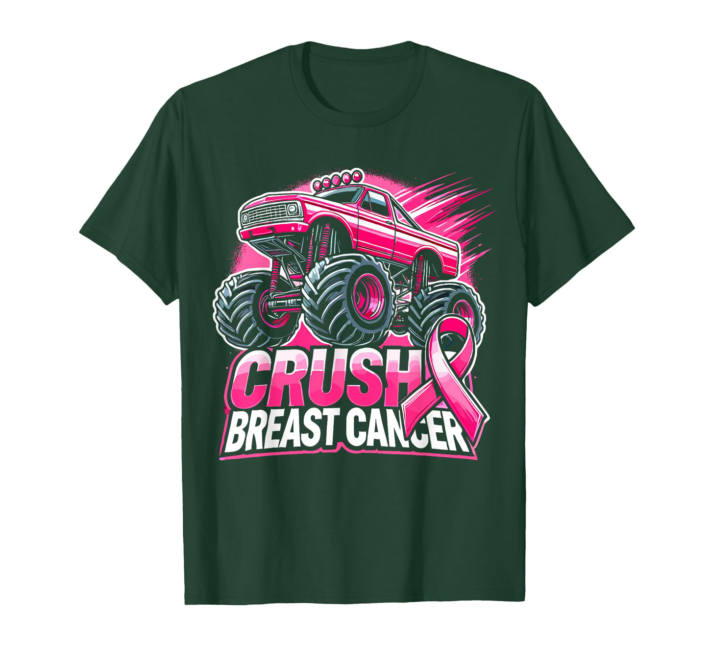 Monster Truck Pink Breast Cancer Awareness T-Shirt