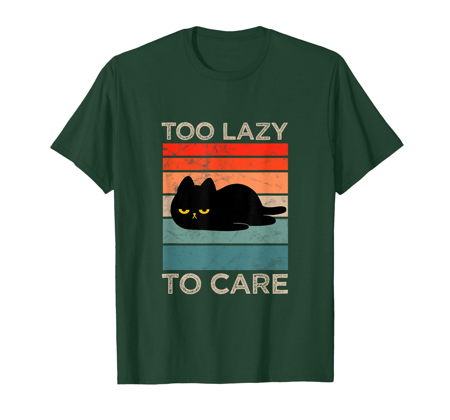 TOO LAZY TO CARE Retro Cat – Funny Lazy Cat T-Shirt