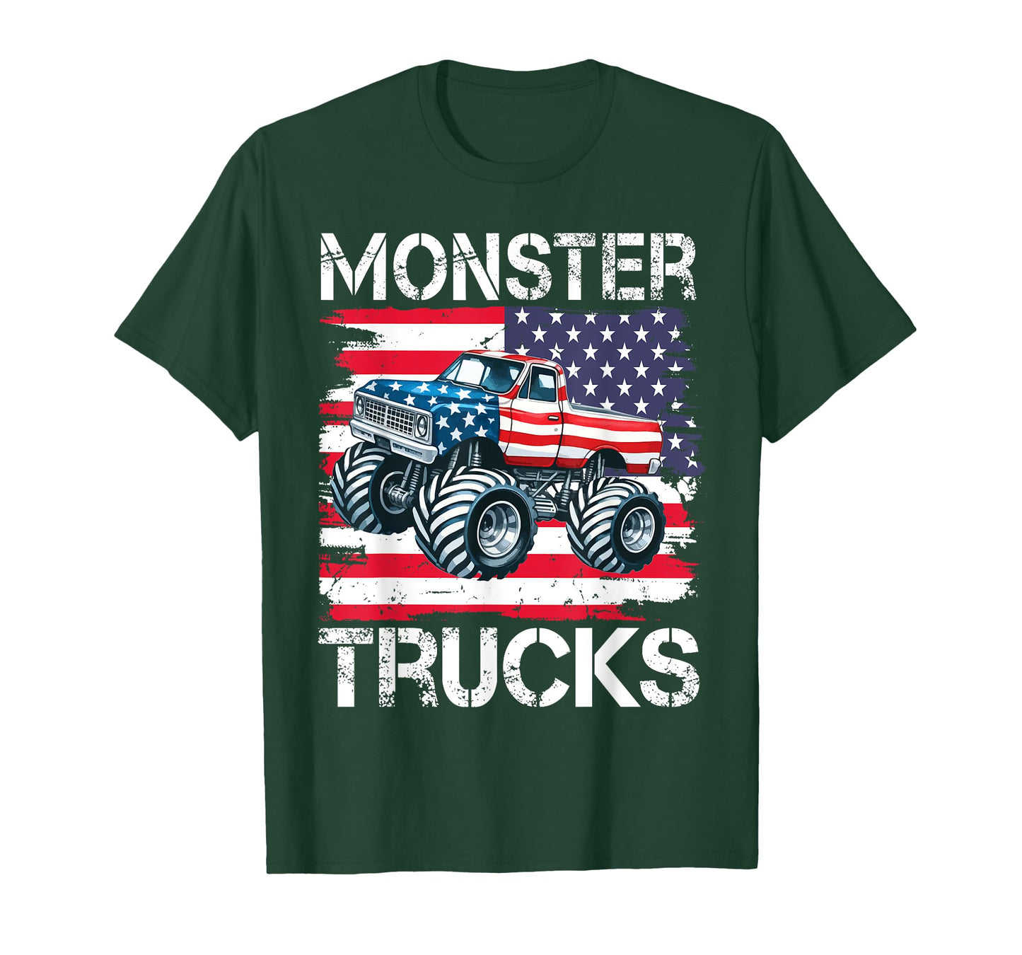 Monster Truck for Toddlers, kids Monster Truck Retro Vintage T-Shirt