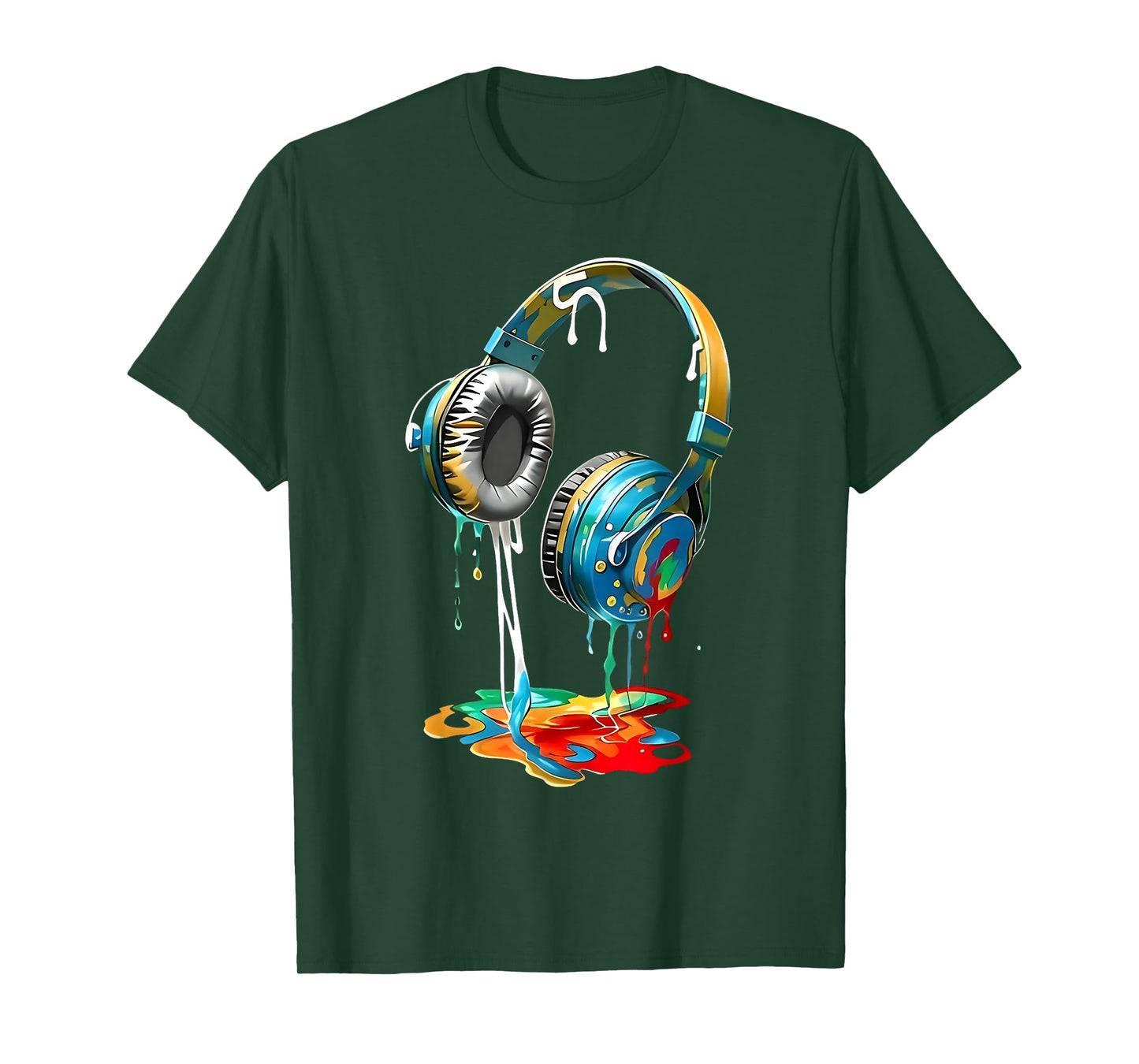 Colorful Headphones Music Lover Gifts Musican Music DJs Tee T-Shirt