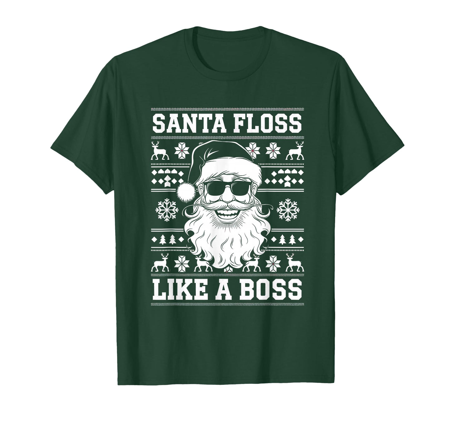 Santa Floss Like Boss Funny Christmas Holiday T-Shirt