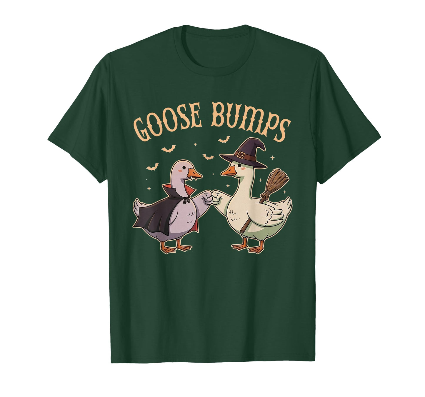 Goose Bumps Halloween Costume Goose Witch Hat Vampire Bats T-Shirt