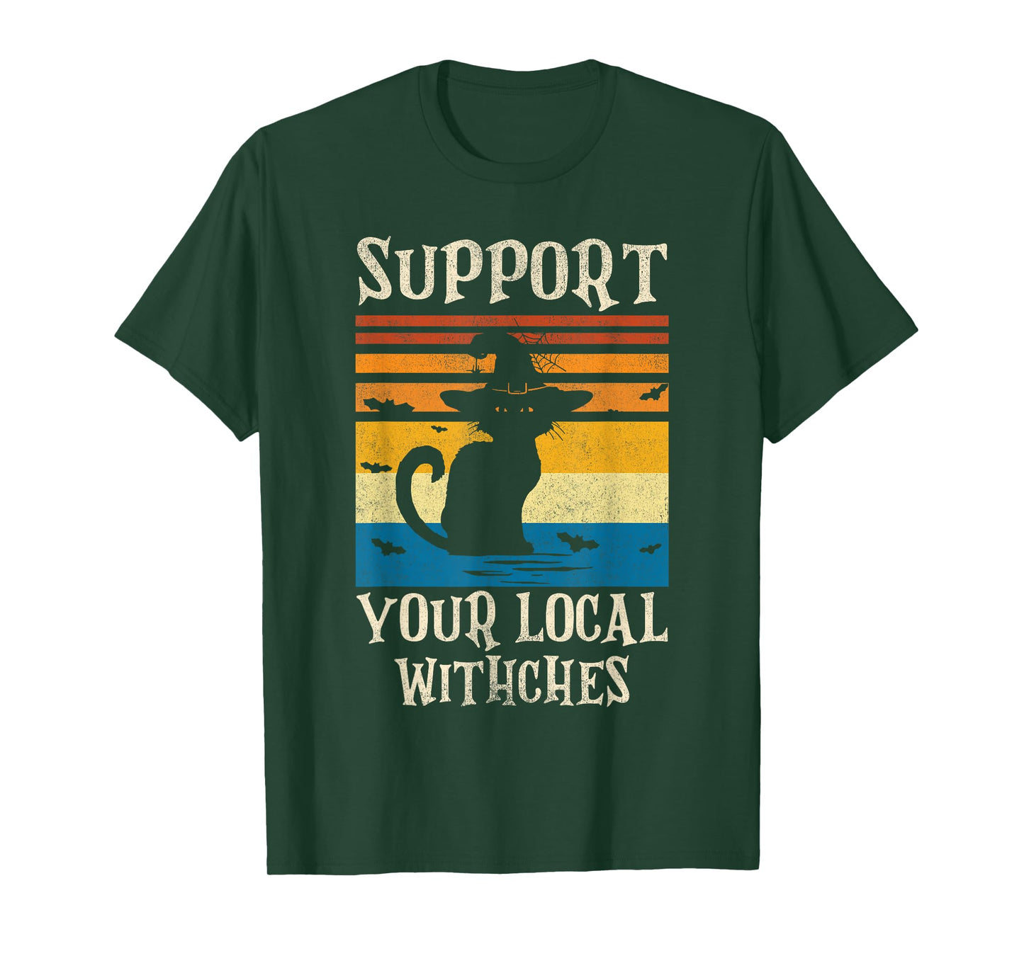 Support Your Local Witches Cat Retro T-Shirt