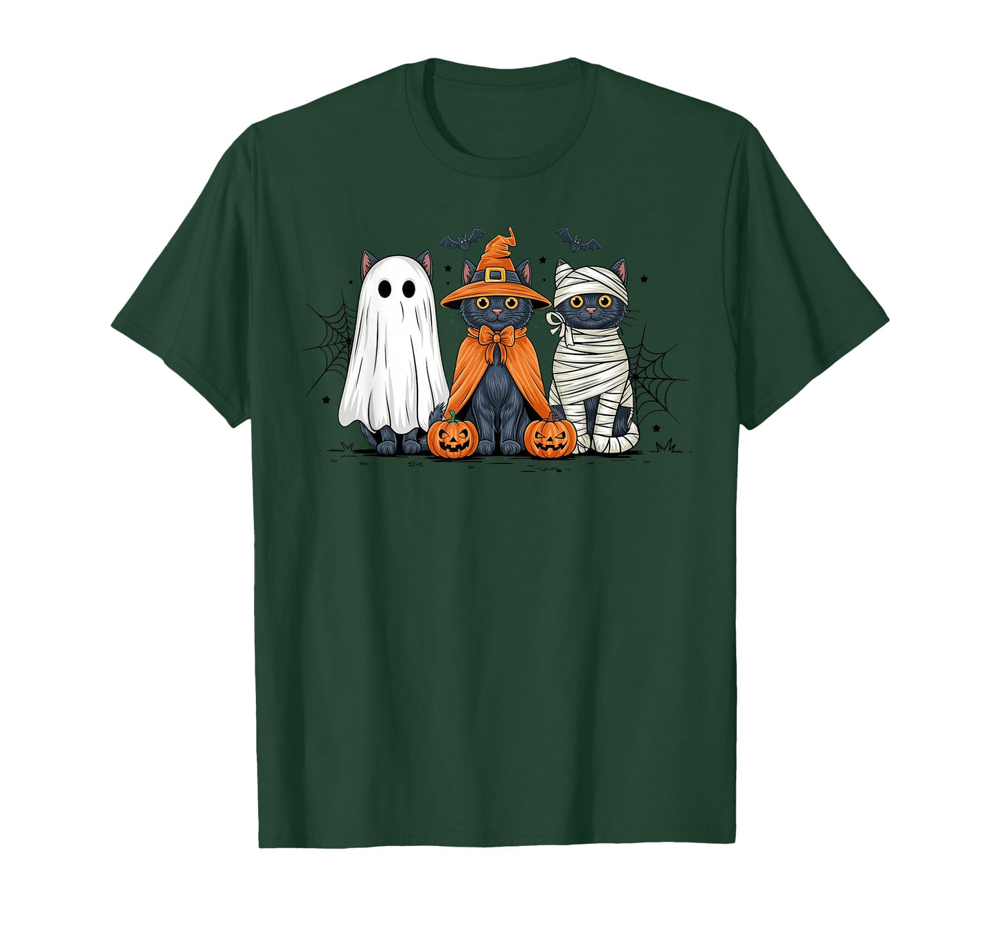 Black Cat Witch Scary Halloween T-Shirt