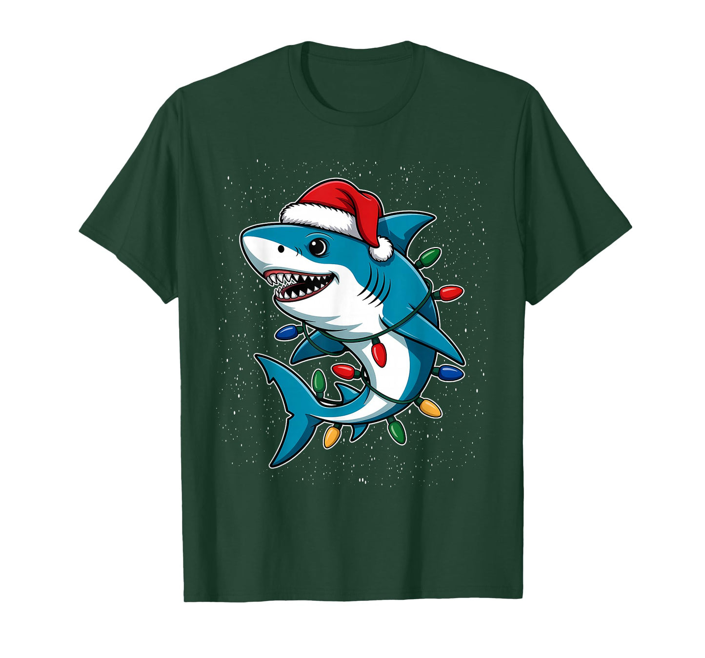 Shark Christmas Santa Lovers Tree T-Shirt