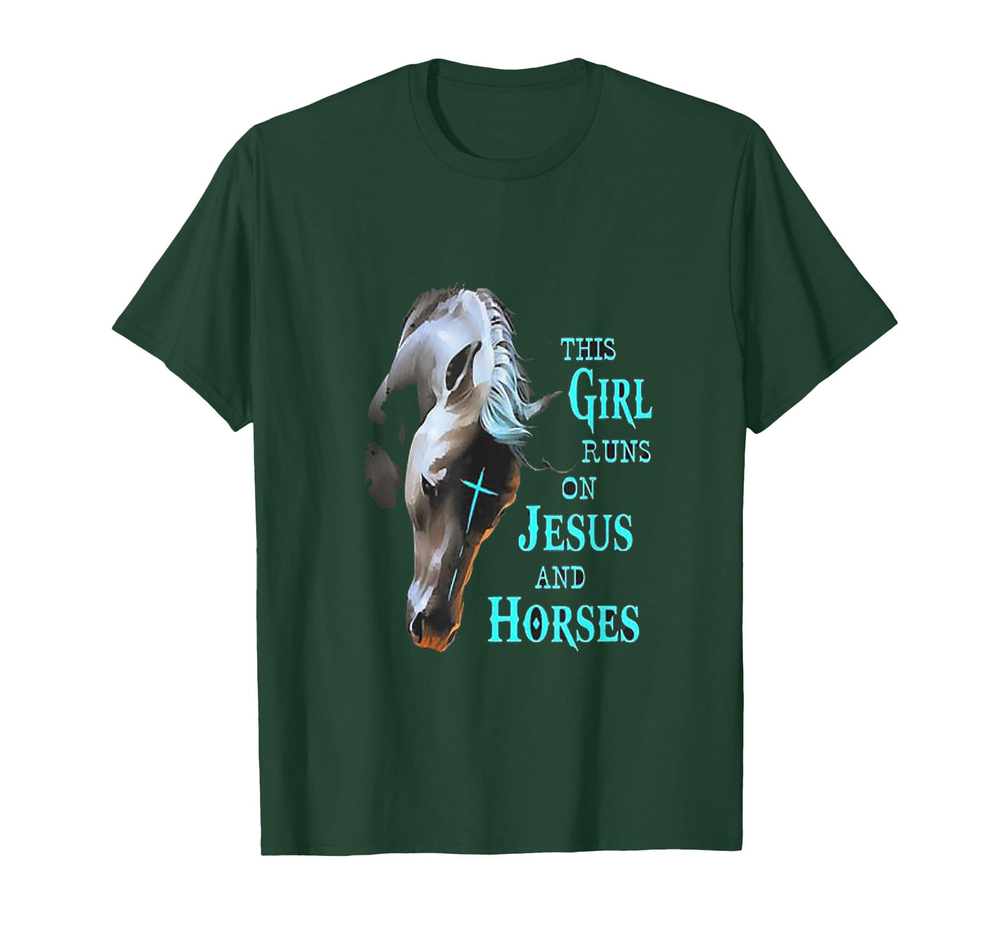This Girl Runs On Jesus And Horses T-Shirt