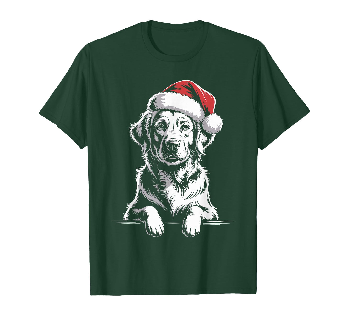 Golden Retriever Dog Santa Hat Christmas Pajama Men Women T-Shirt