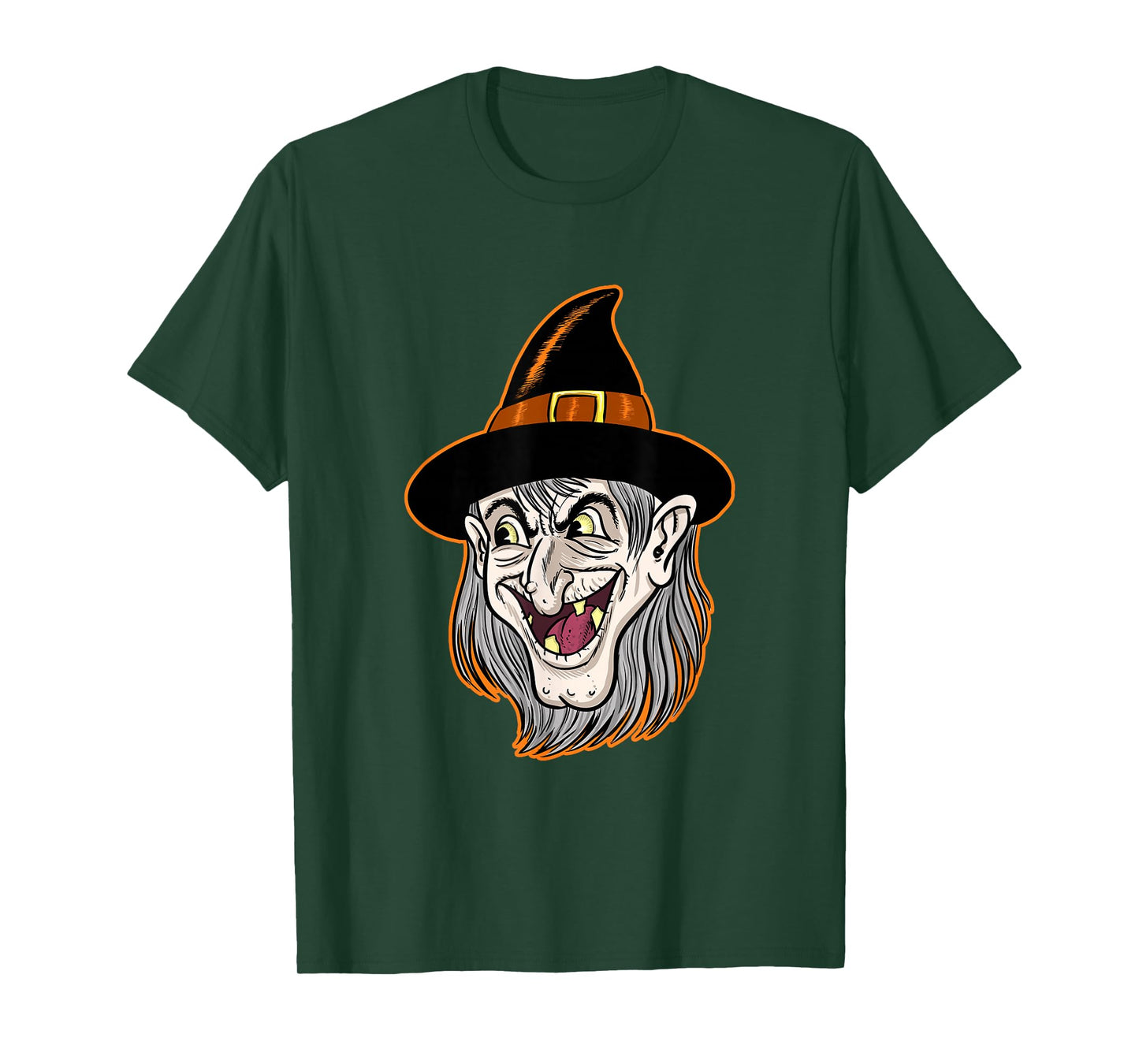 Vintage Witch Happy Halloween Horror Scary Creepy Retro Fun T-Shirt
