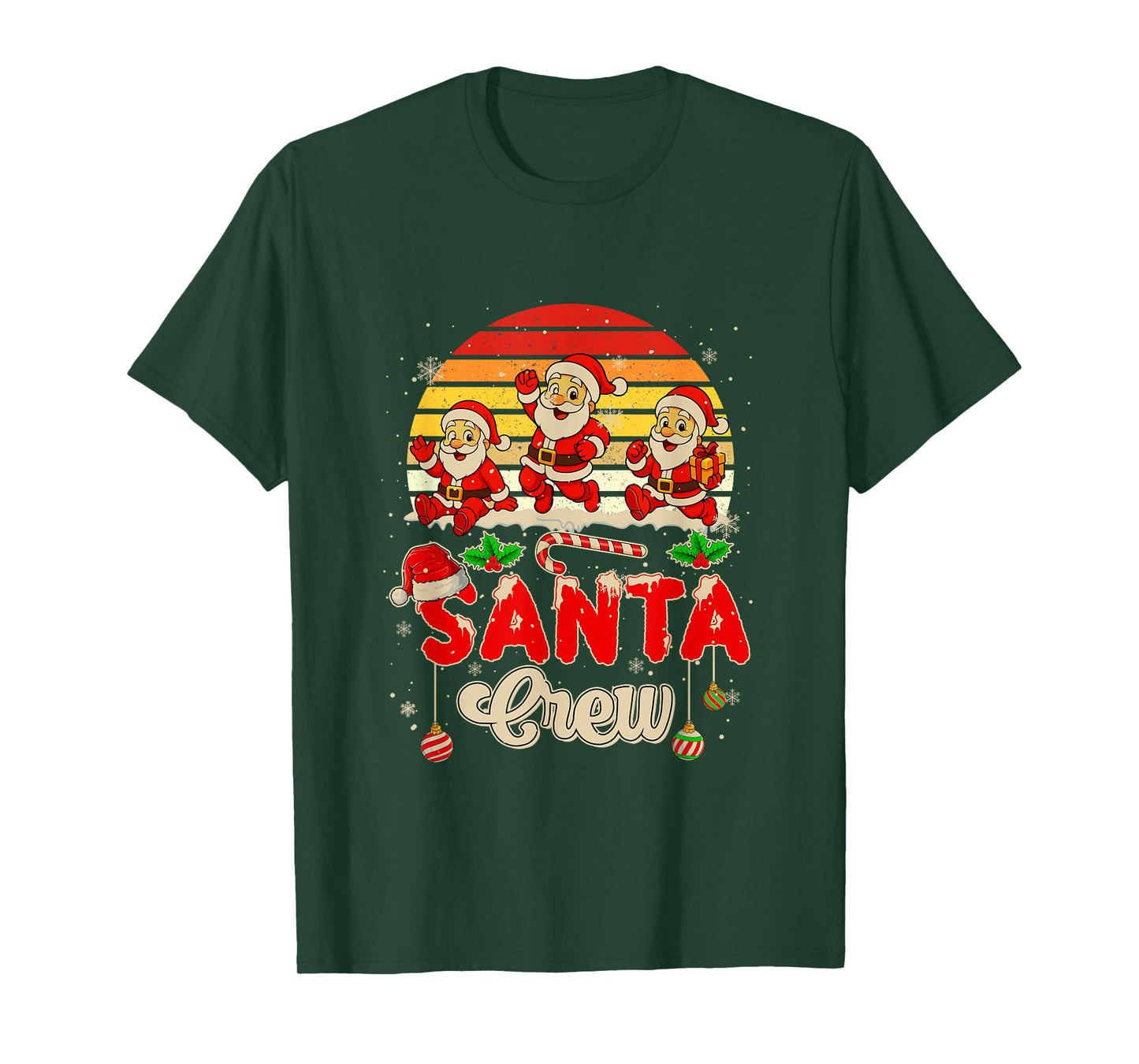 Vintage Santa Crew Three Santa Christmas Snow Lover Kids T-Shirt