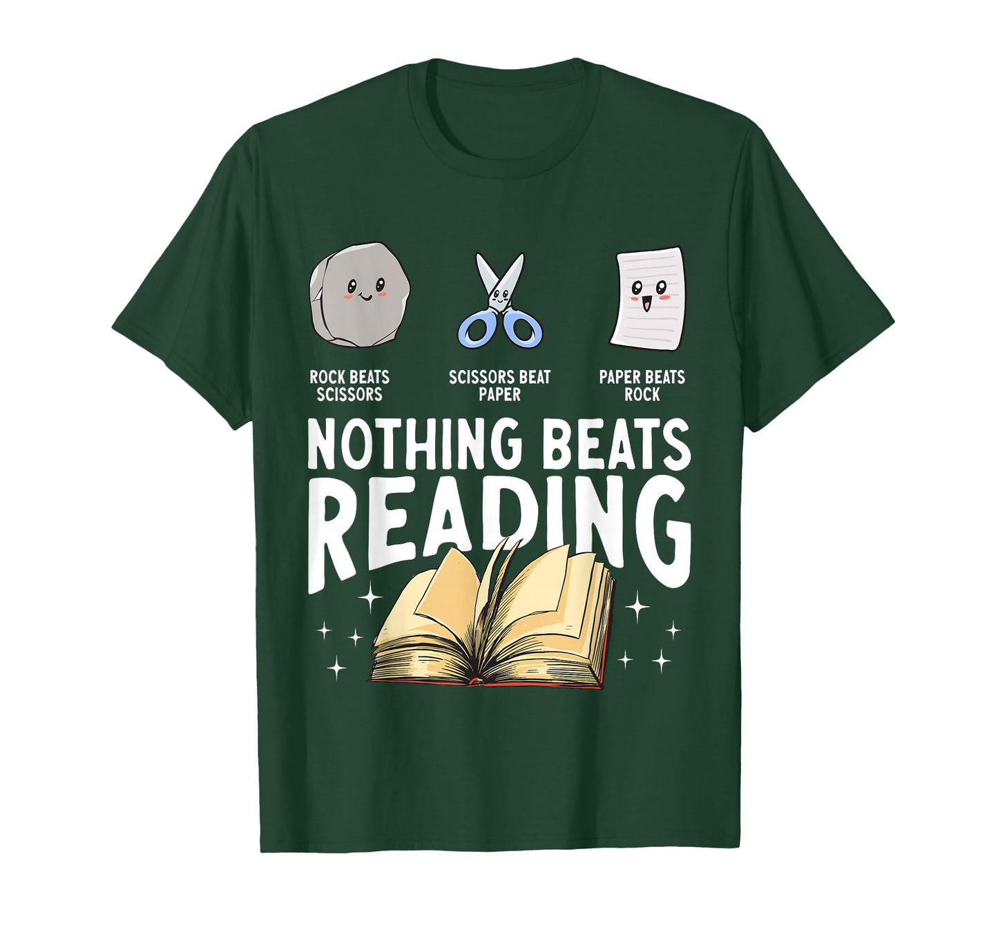Rock Paper Scissors Nothing Beats Reading T-Shirt
