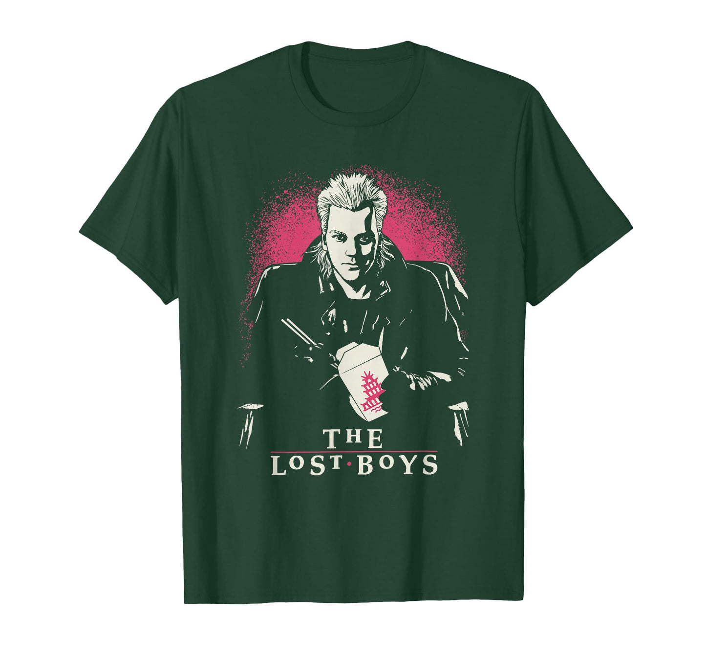 The Lost Boys Front Back Never Grow Old Pink Horror Movie T-Shirt
