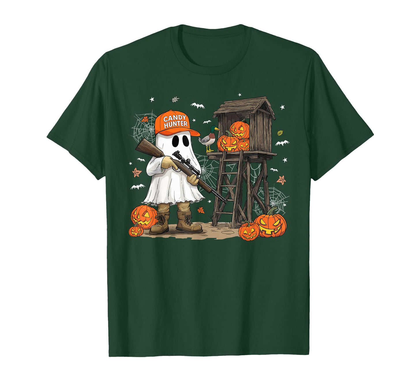 Candy Hunter Camo Ghost Funny Halloween Hunting Season Boys T-Shirt