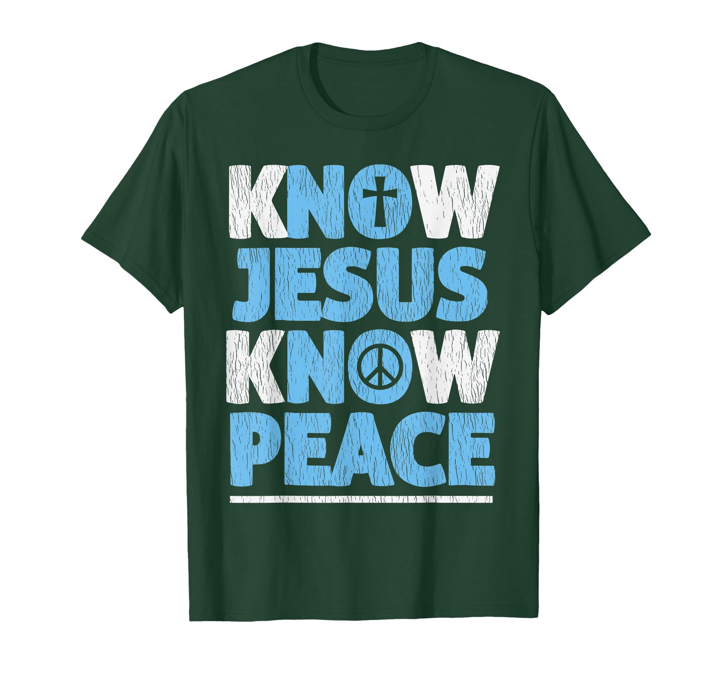 Vintage Know Jesus Know Peace Bible Verse Christian Pajama T-Shirt