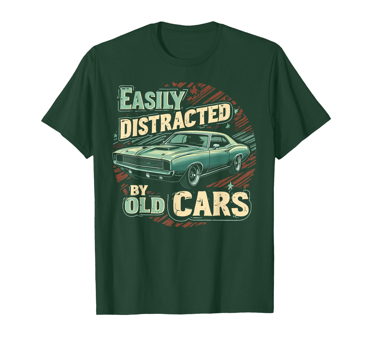Easily Distracted By Classic Cars Old Vintage Car Guy T-Shirt